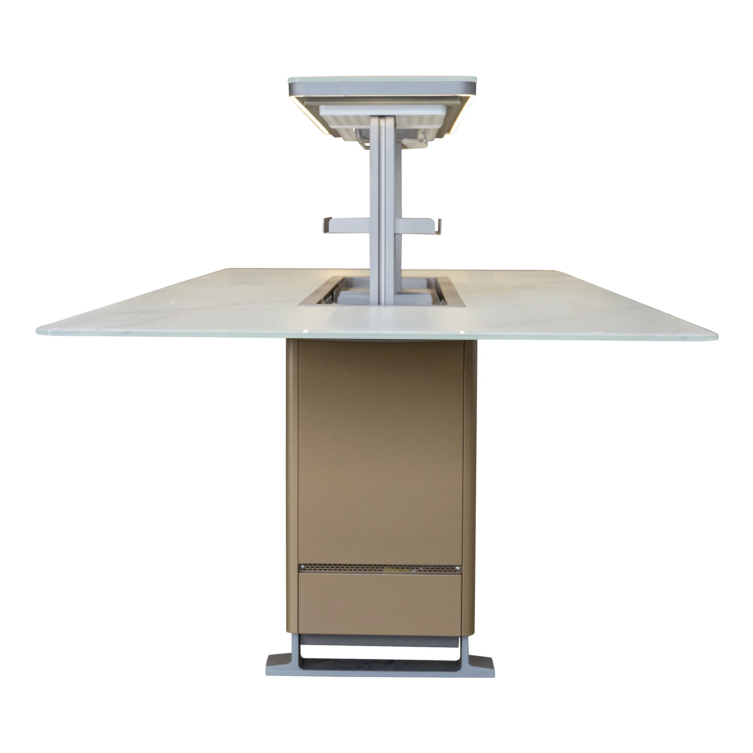 Cinetico Smart Dining Table in White, 5.3 cu.ft fridge and freezer with Bluetooth control - Image 12