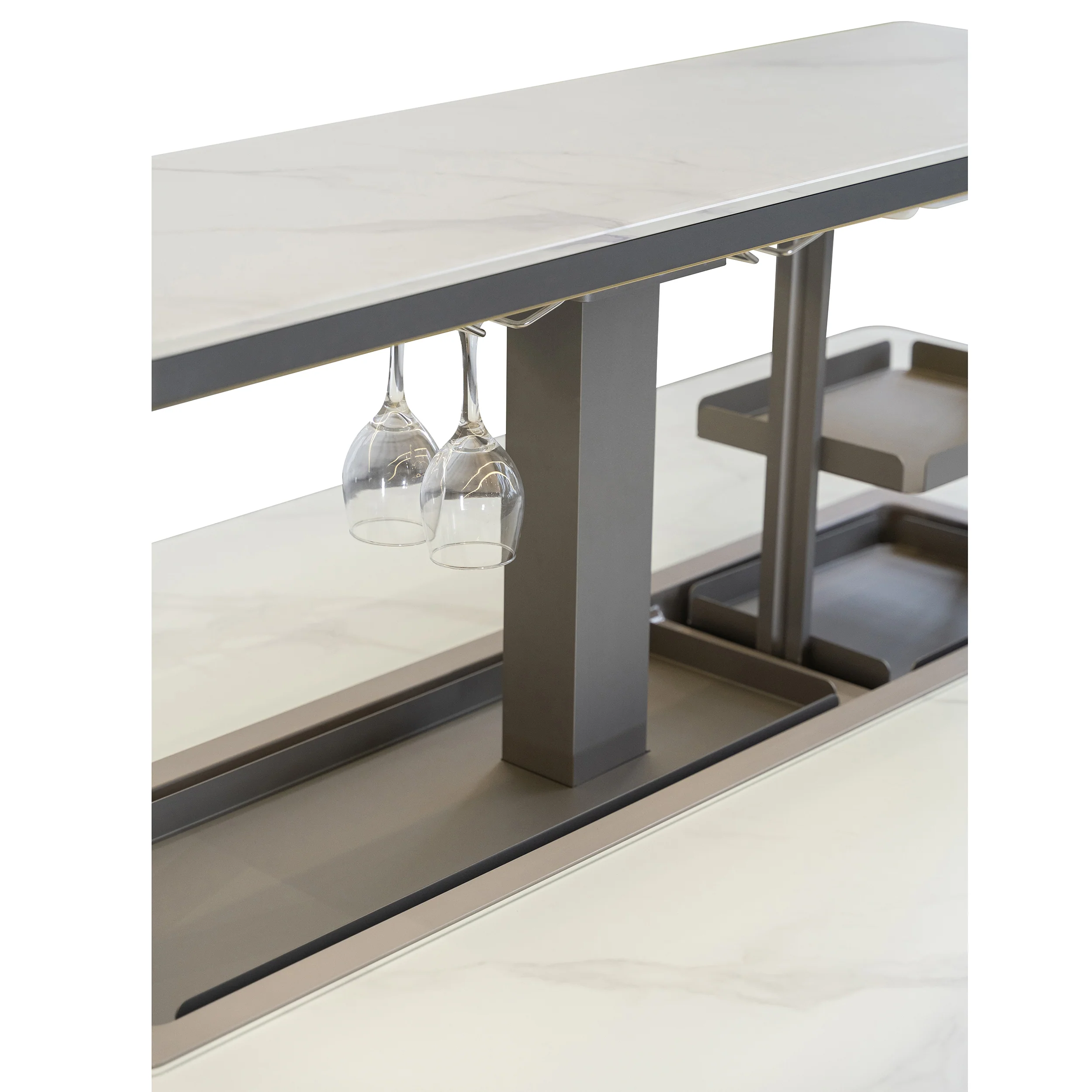 Cinetico Smart Dining Table in White, 5.3 cu.ft fridge and freezer with Bluetooth control - Image 16