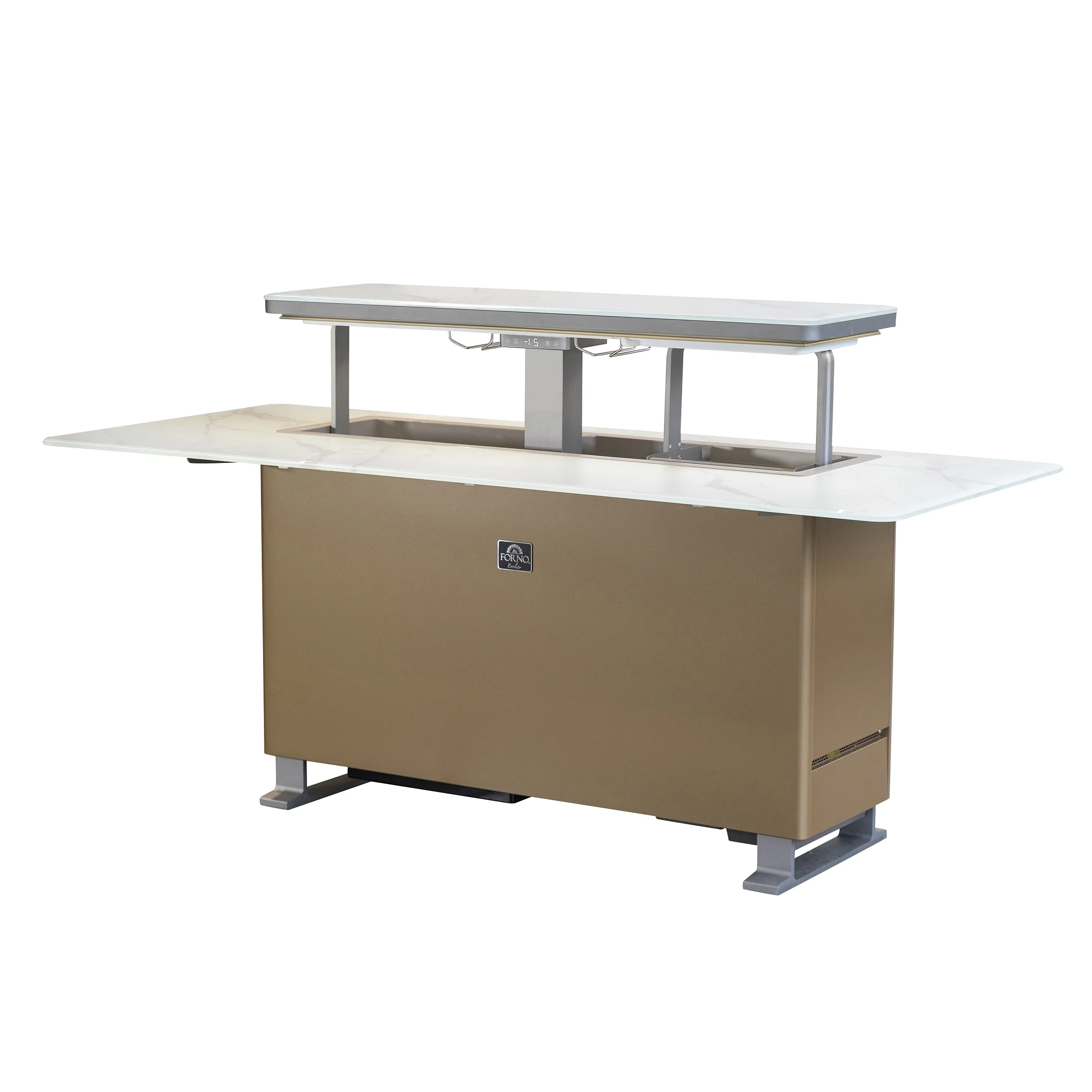 Elevato Smart Bar Table in White, 5.3 cu.ft fridge and freezer with Bluetooth control - Image 8