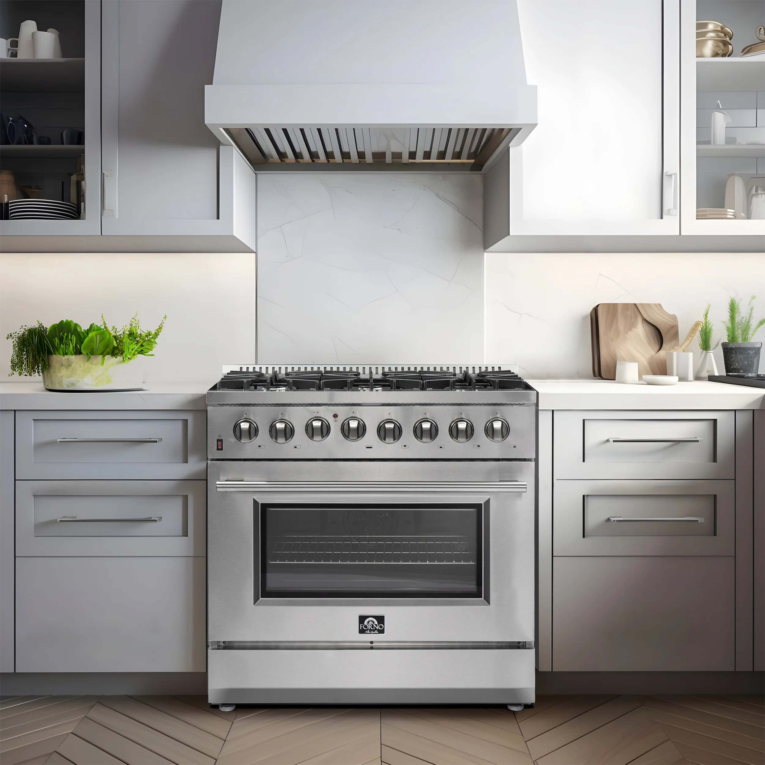 FORNO Premium 3-Piece Kitchen Bundle - Galiano 36" Dual Fuel Range, 36" French Door Refrigerator, 24" Built-In Dishwasher - FBDL-004-02CAUS - Image 3
