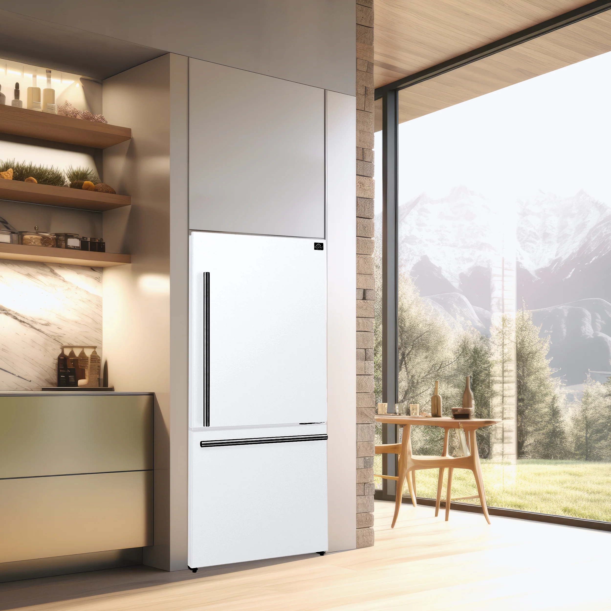 FORNO Premium 4-Piece Kitchen Bundle - Leonardo Espresso 30" White Range, 30" White Range Hood, 31" White Bottom Freezer Refrigerator, 24" White Built-In Dishwasher - FBDL-006-03CA - Image 9