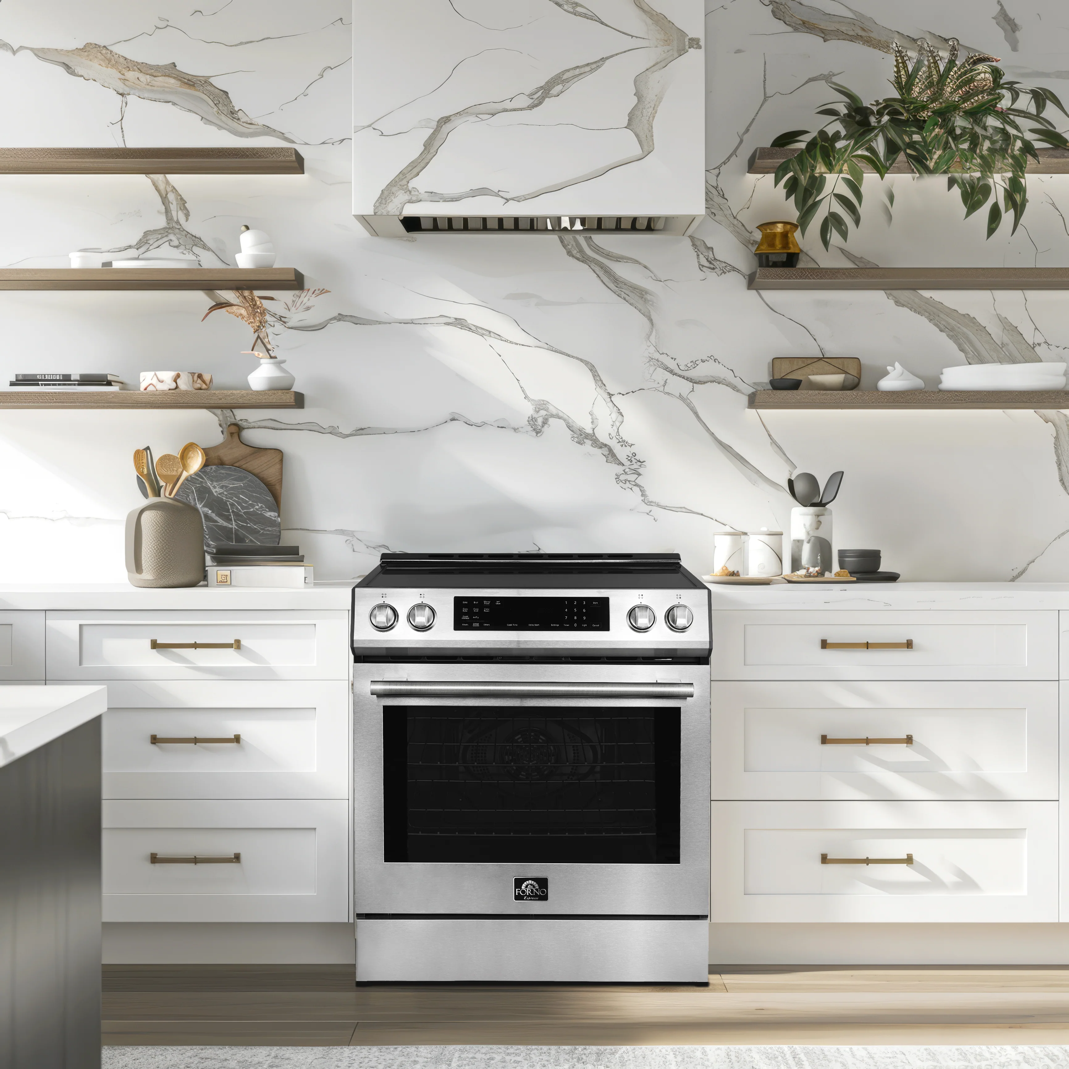 FORNO Premium 2-Piece Kitchen Bundle - Donatello 30" Induction Range, Guardia 46.8" Bottom Freezer Refrigerator - FBDL-008-01CAUS - Image 5