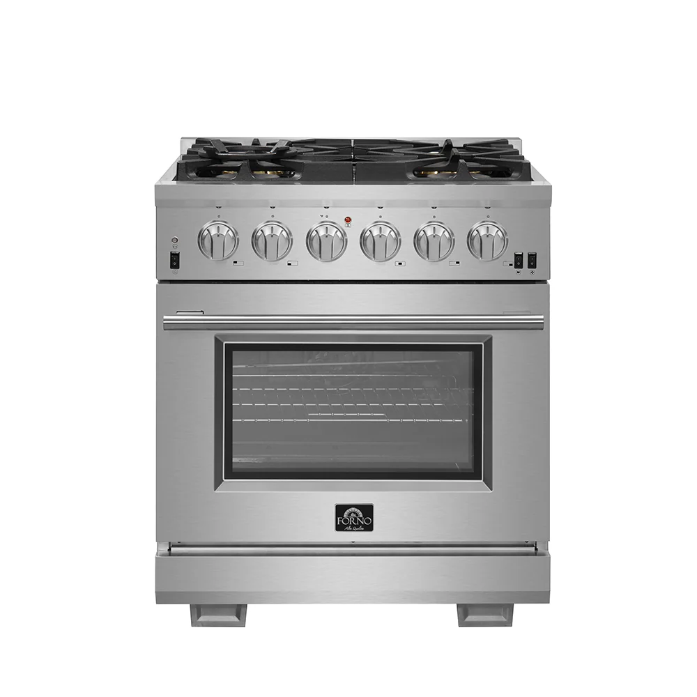 FORNO Premium 2-Piece Kitchen Bundle - Capriasca 30" Stainless Steel Range, Forno Gallipoli 30" French Door Refrigerator with Bottom Freezer 17.5 cu. ft Capacity - FBDL-019-01CAUS - Image 2