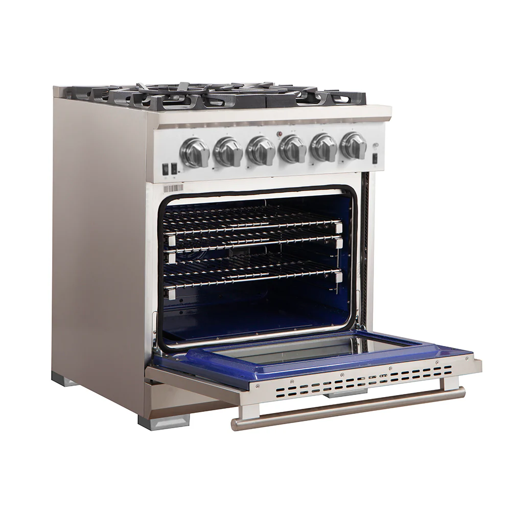 FORNO Premium 2-Piece Kitchen Bundle - Capriasca 30" Stainless Steel Range, Forno Gallipoli 30" French Door Refrigerator with Bottom Freezer 17.5 cu. ft Capacity - FBDL-019-01CAUS - Image 4