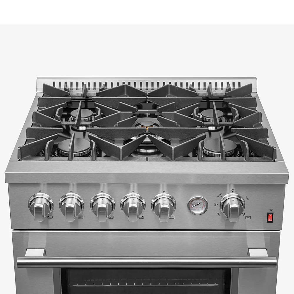 FORNO Premium 2-Piece Kitchen Bundle -Giovanni 30-inch Gas Range Stainless Steel, Forno Moena 36" French Door 19.2 Cu.Ft. Stainless Steel Refrigerator - FBDL-020-02US - Image 3