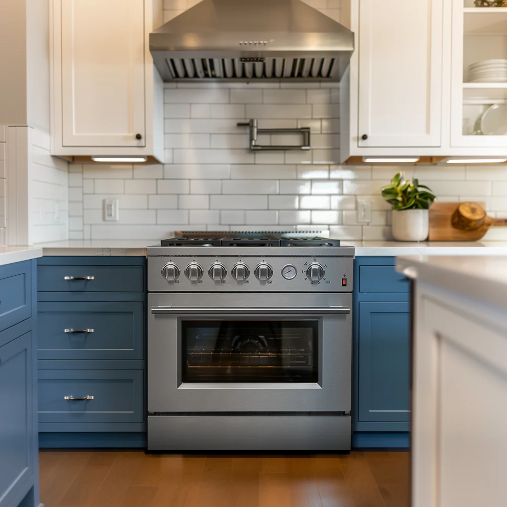 FORNO Premium 2-Piece Kitchen Bundle -Giovanni 30-inch Gas Range Stainless Steel, Forno Moena 36" French Door 19.2 Cu.Ft. Stainless Steel Refrigerator - FBDL-020-02US - Image 4