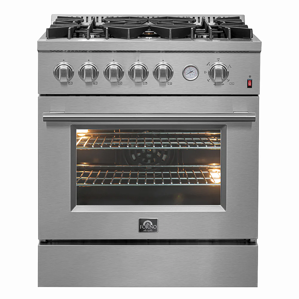 FORNO Premium 2-Piece Kitchen Bundle - Giovanni 30-inch Gas Range Stainless Steel, Forno Salerno 36" Side by Side Stainless Steel Refrigerator 20 cu.ft - FBDL-020-03CAUS - Image 2