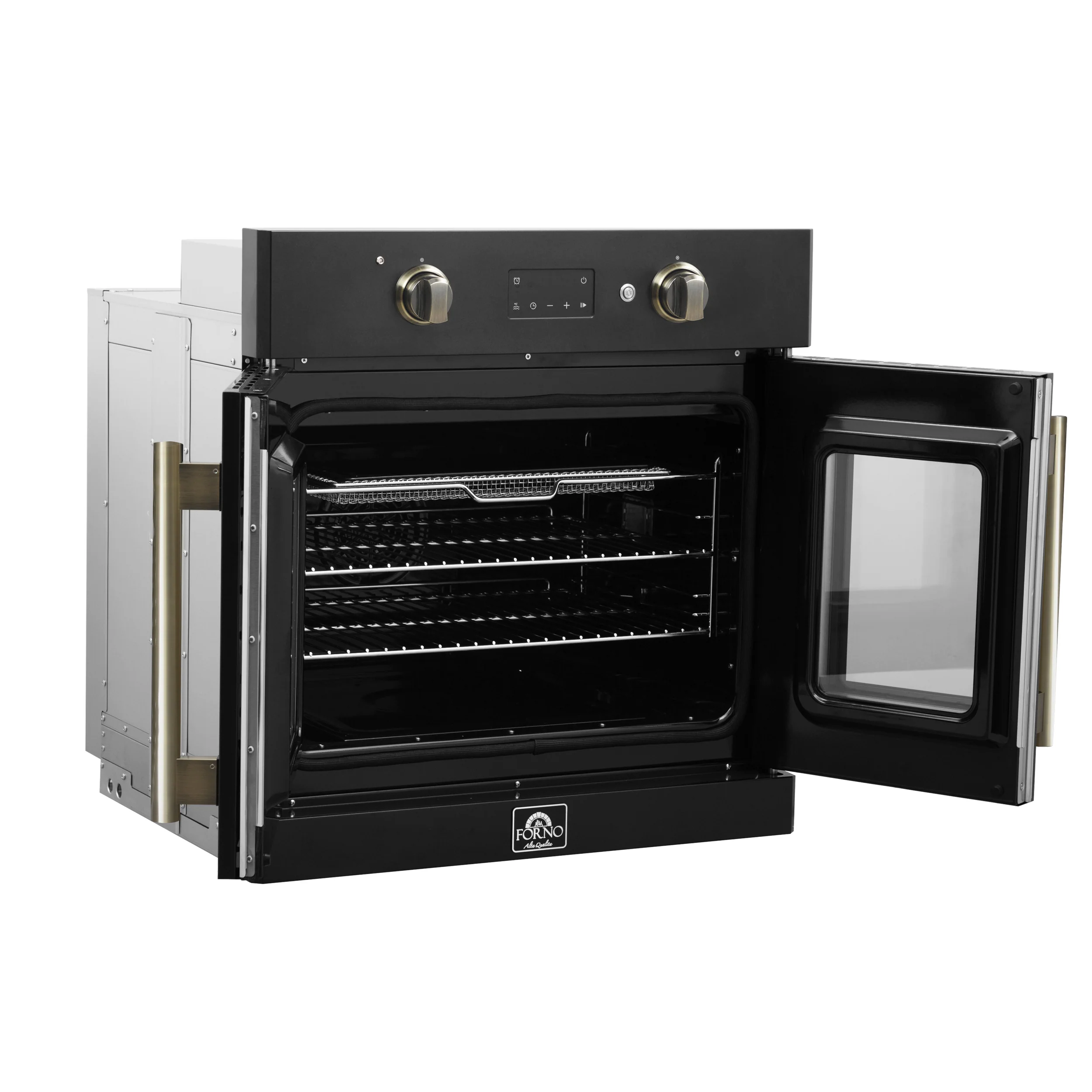 Forno Asti 30-Inch French Door Electric Wall Oven in Black & Antique Brass, 3.68 cu. ft. True Convection, 3,600W, Air Fry, Sous Vide, Self-Clean - Image 8