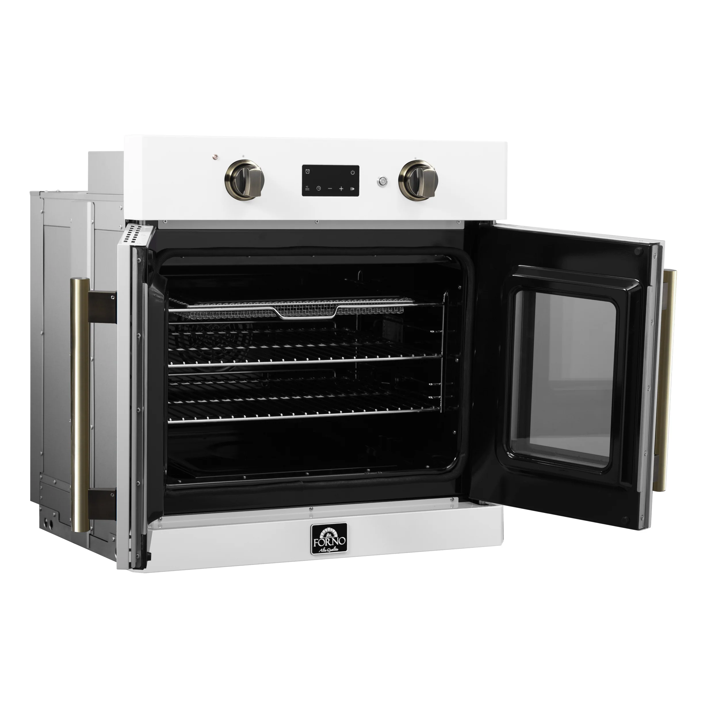 Forno Asti 30-Inch French Door Electric Wall Oven in White & Antique Brass, 3.68 cu. ft. True Convection, 3,600W, Air Fry, Sous Vide, Self-Clean - Image 12