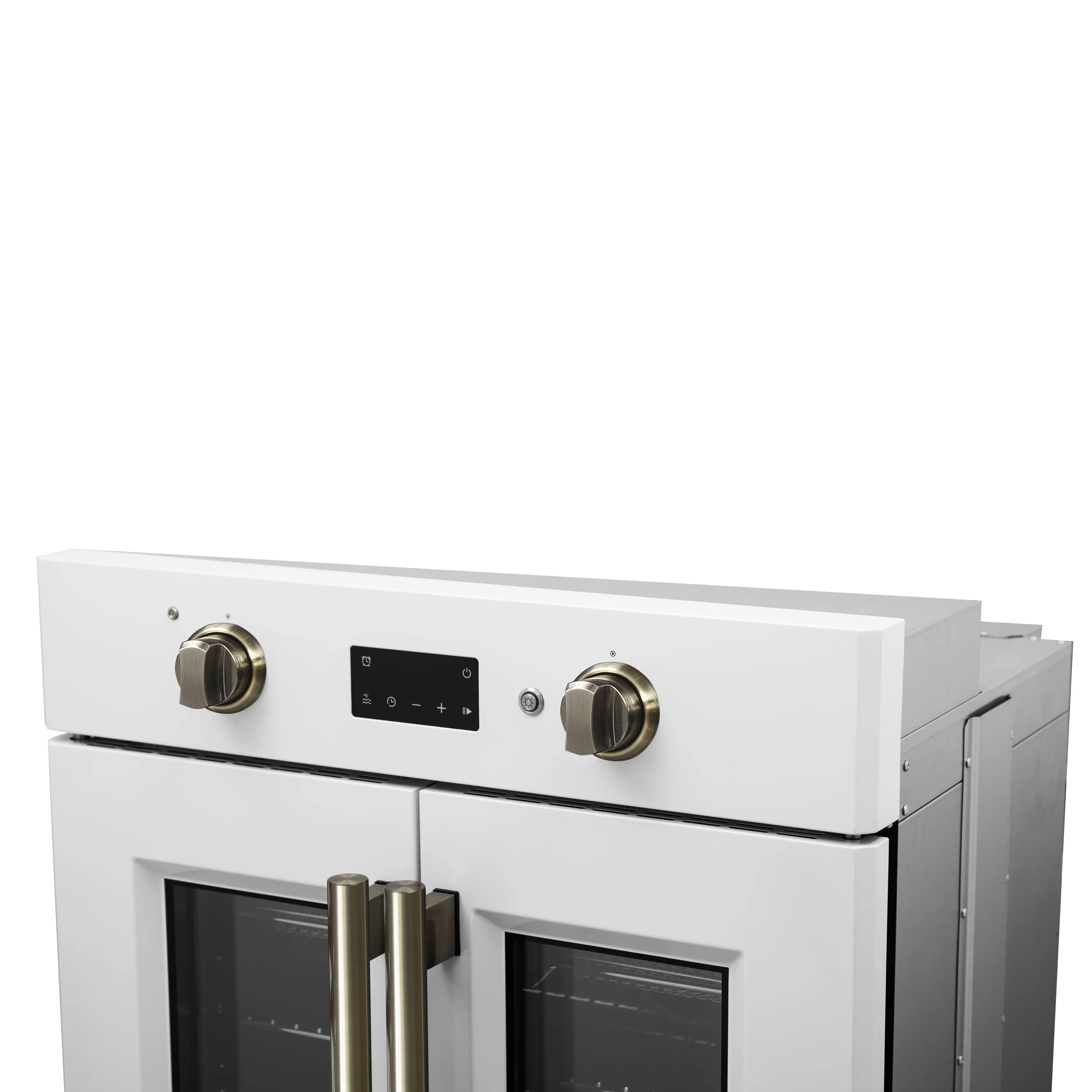 Forno Asti 30-Inch French Door Electric Wall Oven in White & Antique Brass, 3.68 cu. ft. True Convection, 3,600W, Air Fry, Sous Vide, Self-Clean - Image 5