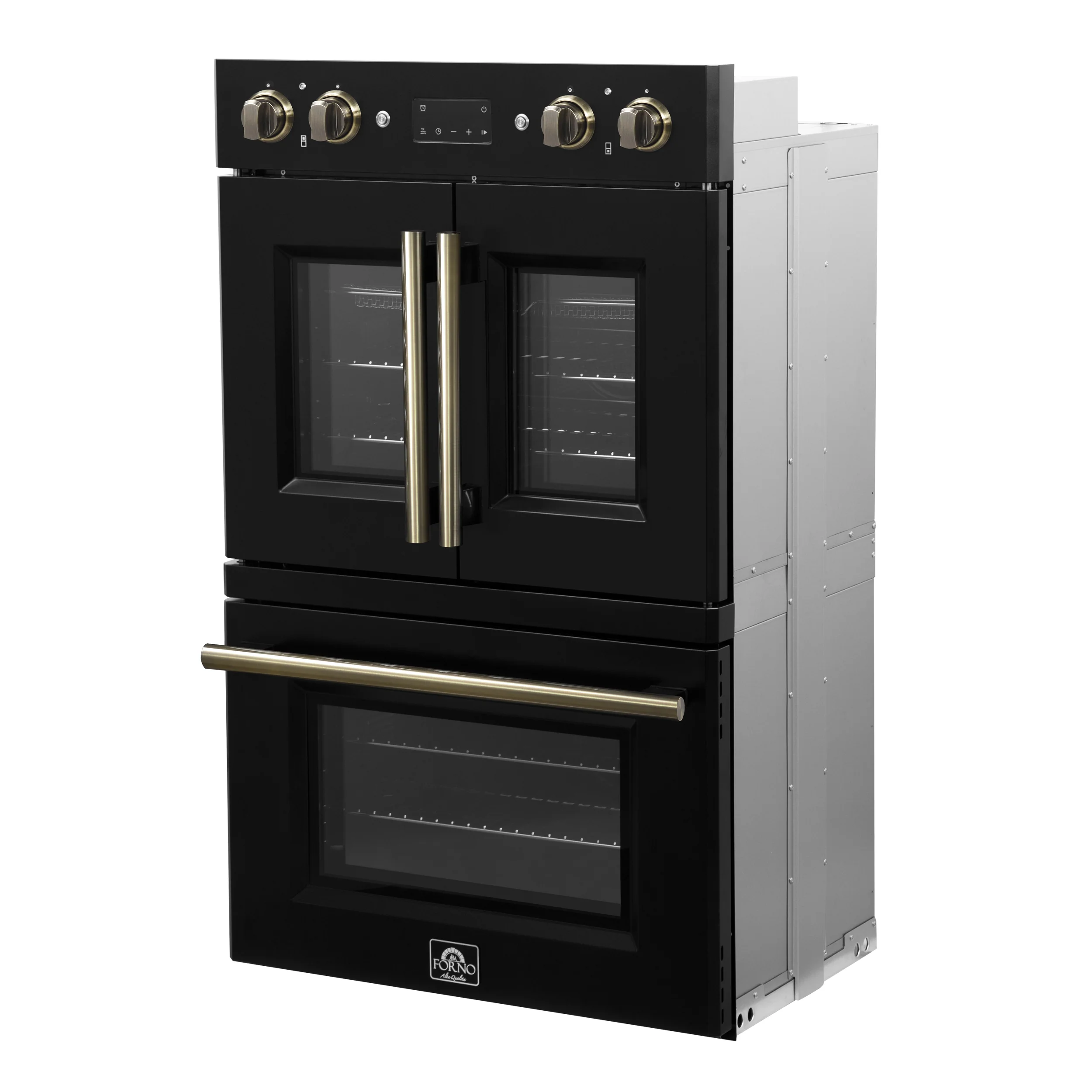 Forno Asti 30-Inch Double Electric Wall Oven with Upper French Doors in Black & Antique Brass, 7.36 cu. ft. Dual True Convection, 7,200W, Air Fry, Sous Vide, Self-Clean - Image 8