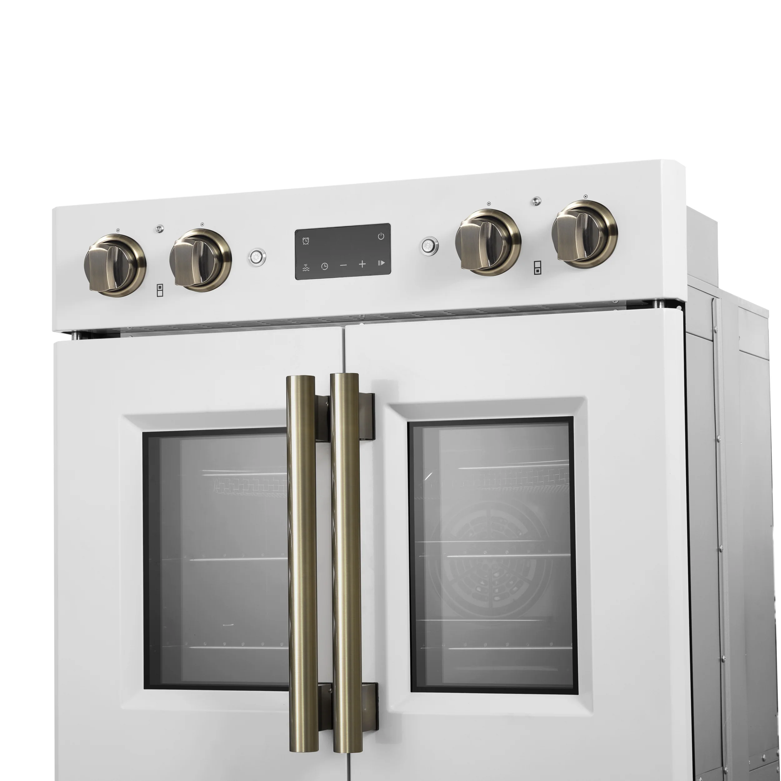 Forno Asti 30-Inch Double Electric Wall Oven with Upper French Doors in White & Antique Brass, 7.36 cu. ft. Dual True Convection, 7,200W, Air Fry, Sous Vide, Self-Clean - Image 10