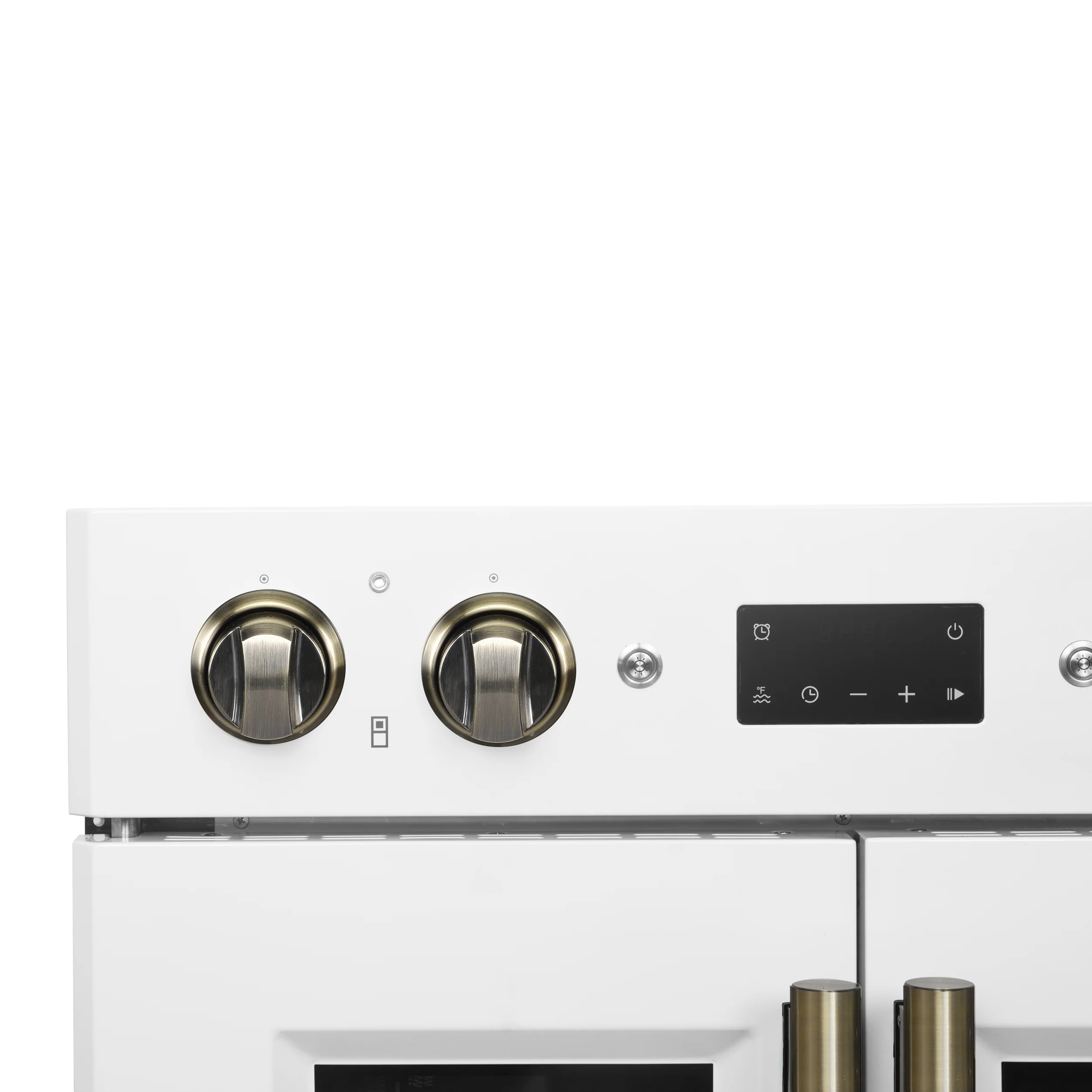 Forno Asti 30-Inch Double Electric Wall Oven with Upper French Doors in White & Antique Brass, 7.36 cu. ft. Dual True Convection, 7,200W, Air Fry, Sous Vide, Self-Clean - Image 3