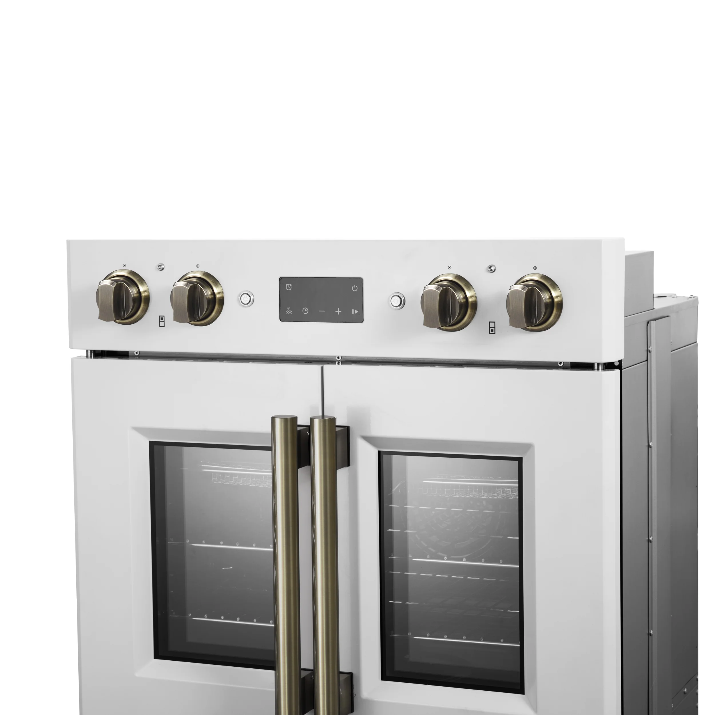Forno Asti 30-Inch Double Electric Wall Oven with Upper French Doors in White & Antique Brass, 7.36 cu. ft. Dual True Convection, 7,200W, Air Fry, Sous Vide, Self-Clean - Image 9