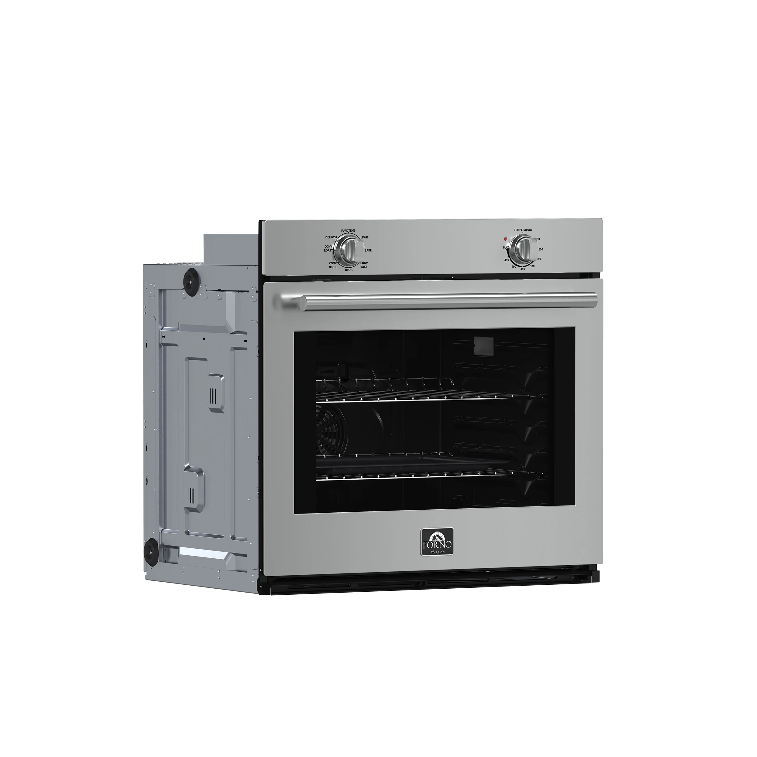 Forno Vomero 30-Inch Wall Oven, Stainless Steel, 5 cu.ft Capacity, 3550 Watts Convection, Mechanical Controls, Self-Cleaning Function - Image 3