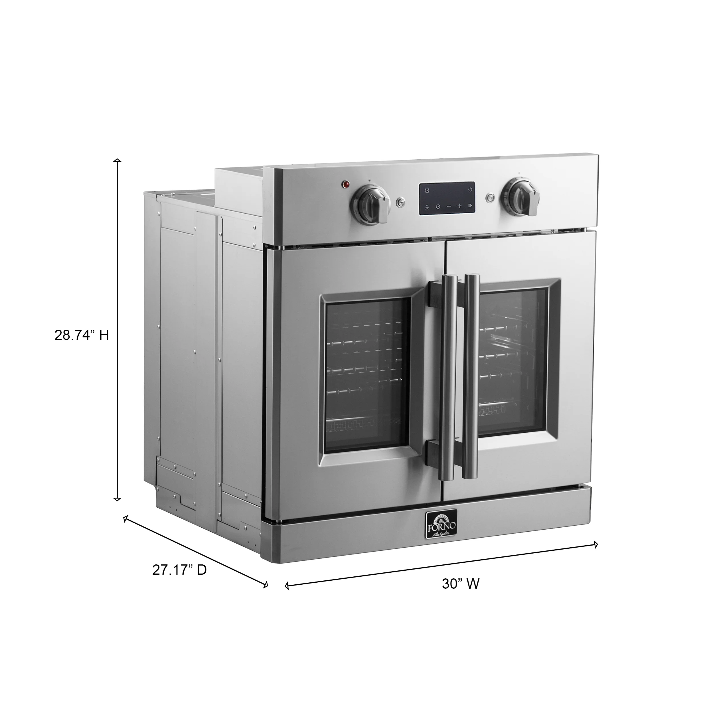 Forno Gallico 30-Inch Electric French Door Wall Oven, Stainless Steel, True Convection, Air Fry, Self-Cleaning - Image 4