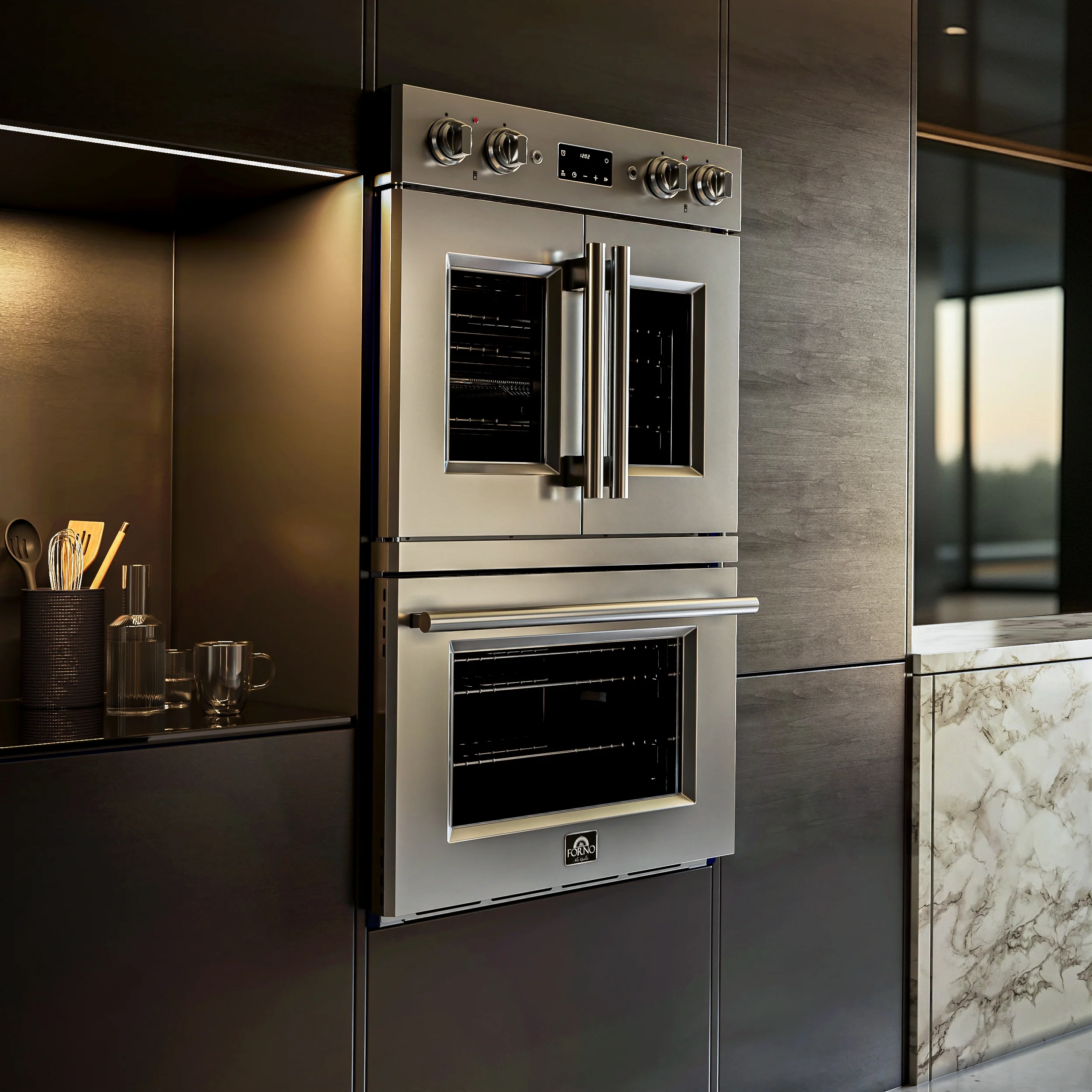 Forno Gallico 30-Inch Electric French Door Double Oven, Stainless Steel, Convection Cooking, Touch Control Panel, Self-Cleaning Function - Image 16