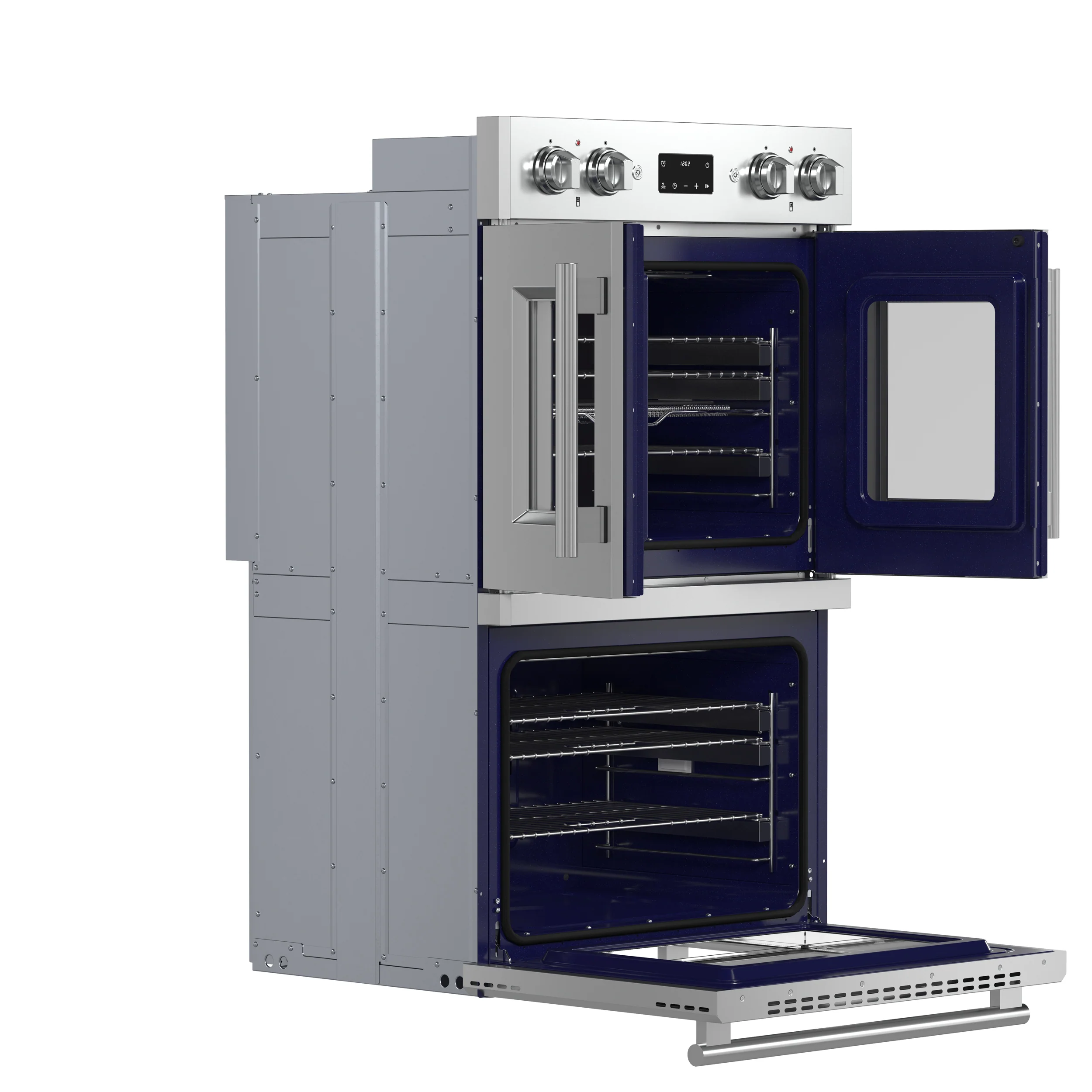 Forno Gallico 30-Inch Electric French Door Double Oven, Stainless Steel, Convection Cooking, Touch Control Panel, Self-Cleaning Function - Image 4
