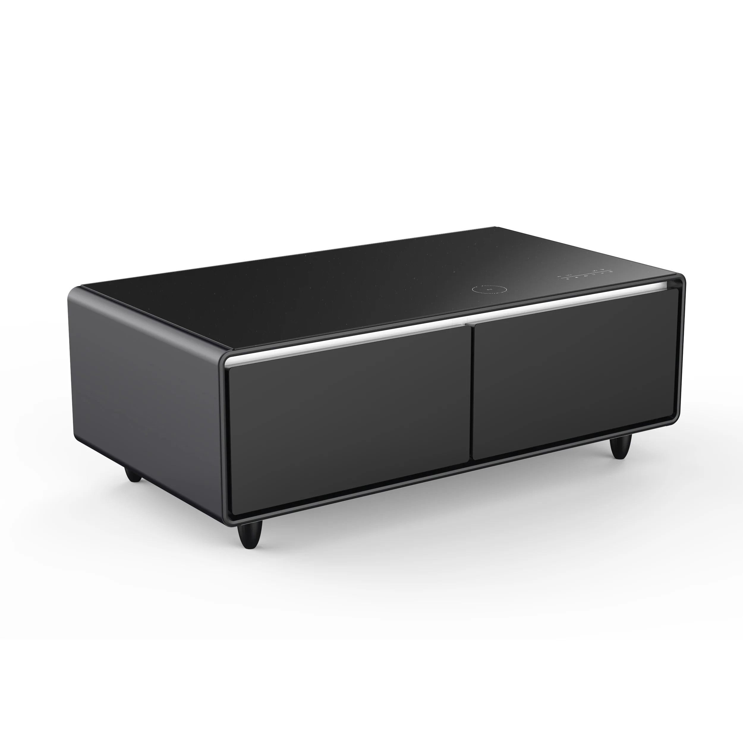Forno Evoluto Tavolo 51-Inch Black Smart Coffee Table – Dual Refrigerator Drawers, Bluetooth 5.0 Audio, Wireless Charging & RGB Ambient Light - Image 11