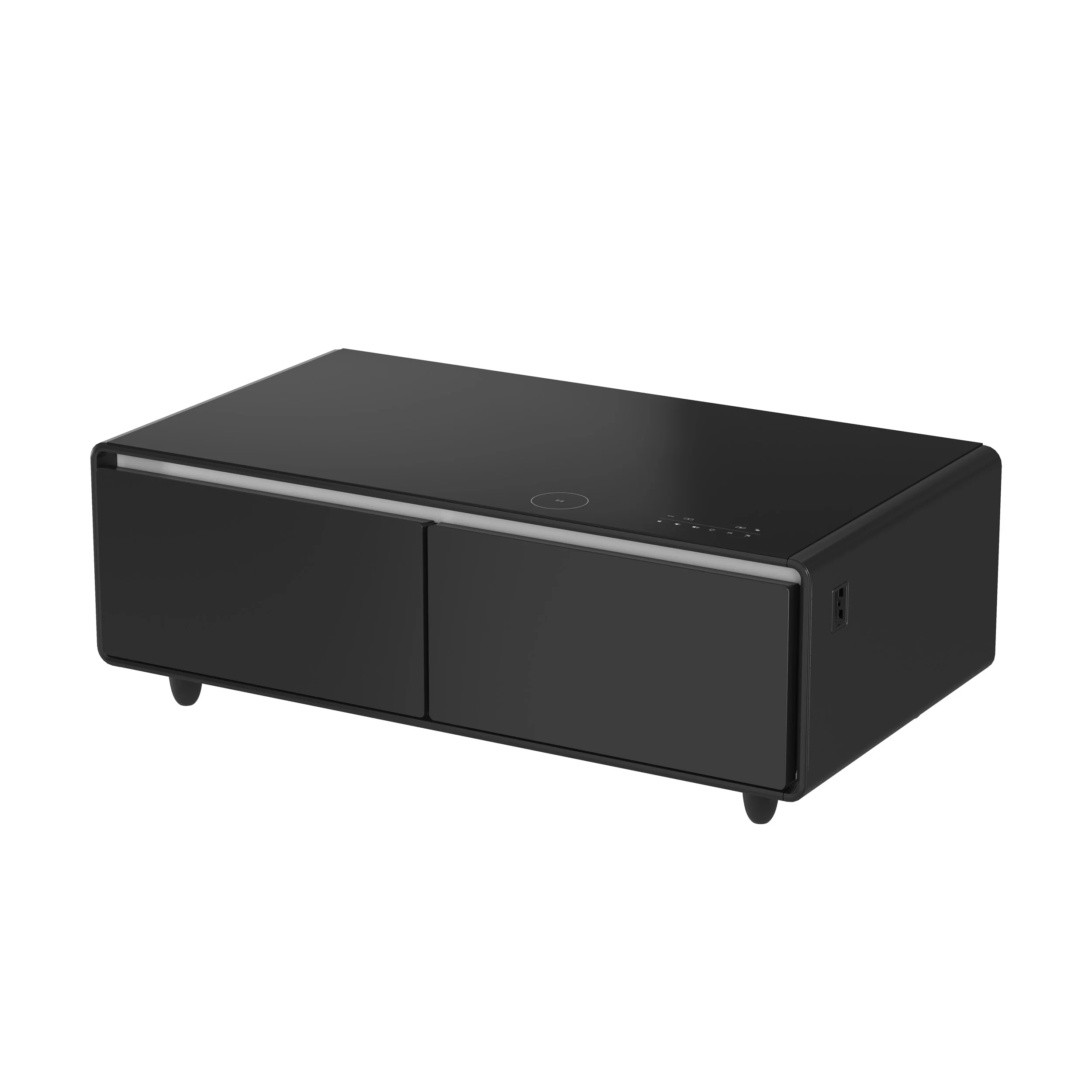 Forno Evoluto Tavolo 51-Inch Black Smart Coffee Table – Dual Refrigerator Drawers, Bluetooth 5.0 Audio, Wireless Charging & RGB Ambient Light - Image 16