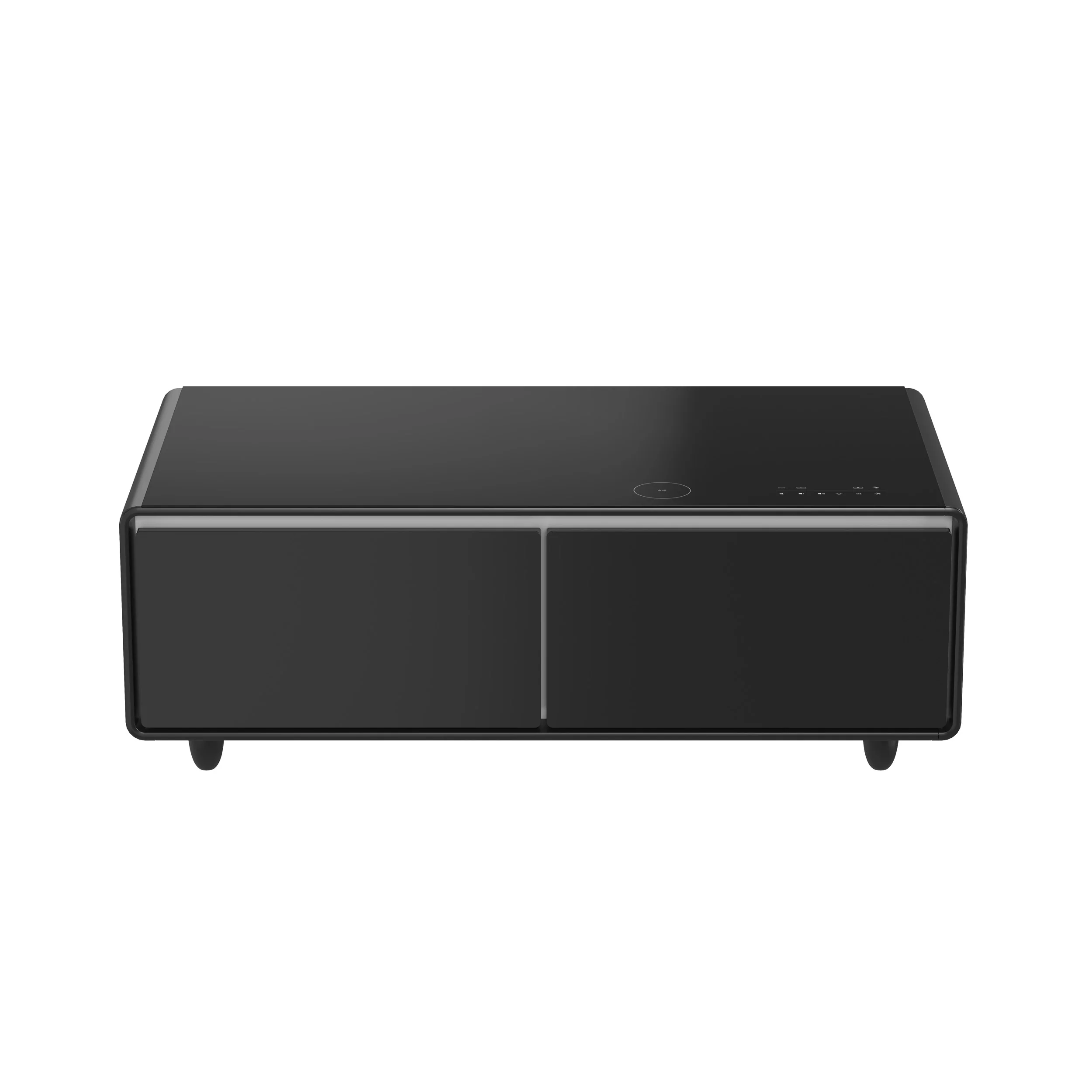 Forno Evoluto Tavolo 51-Inch Black Smart Coffee Table – Dual Refrigerator Drawers, Bluetooth 5.0 Audio, Wireless Charging & RGB Ambient Light - Image 4