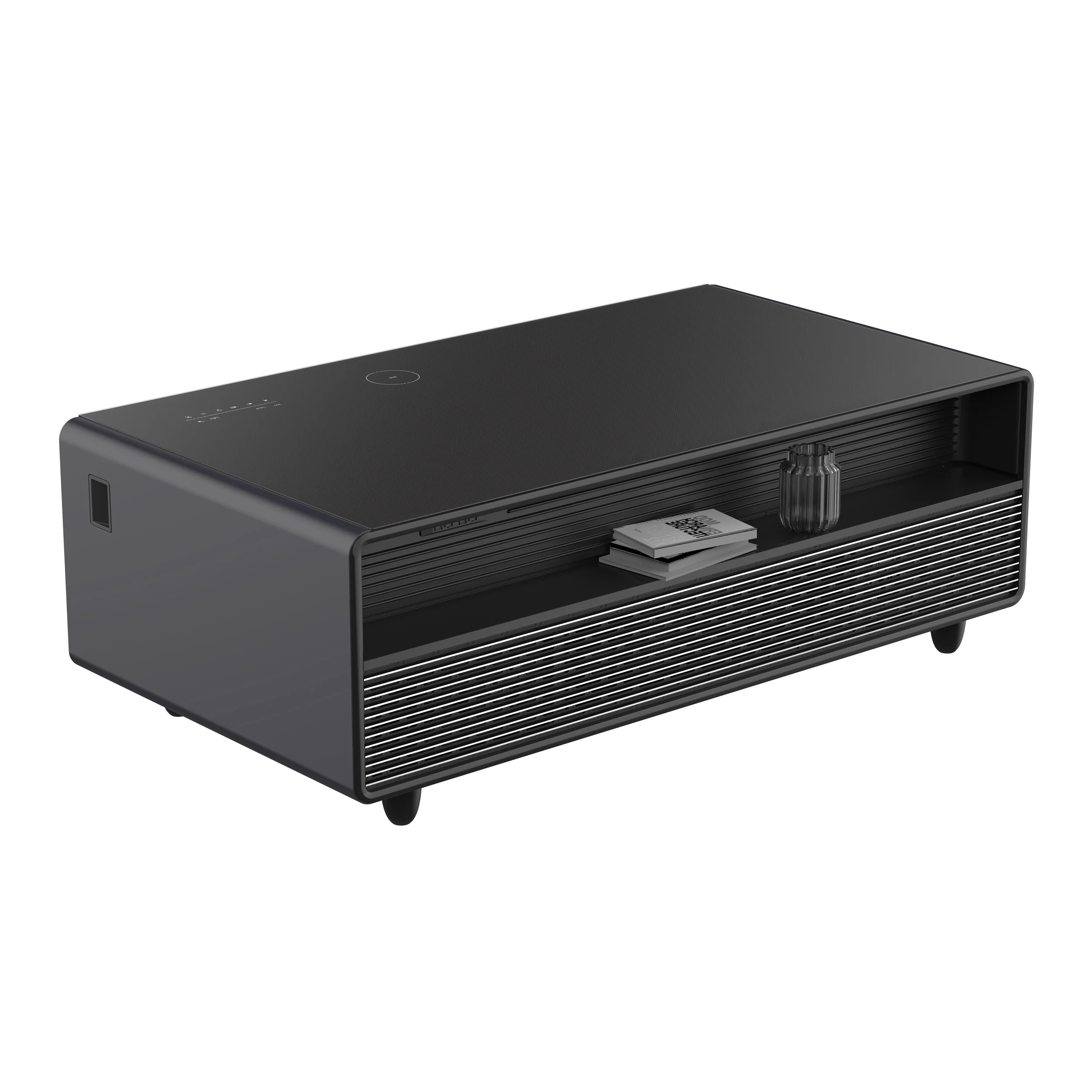 Forno Evoluto Tavolo 51-Inch Black Smart Coffee Table – Dual Refrigerator Drawers, Bluetooth 5.0 Audio, Wireless Charging & RGB Ambient Light - Image 7