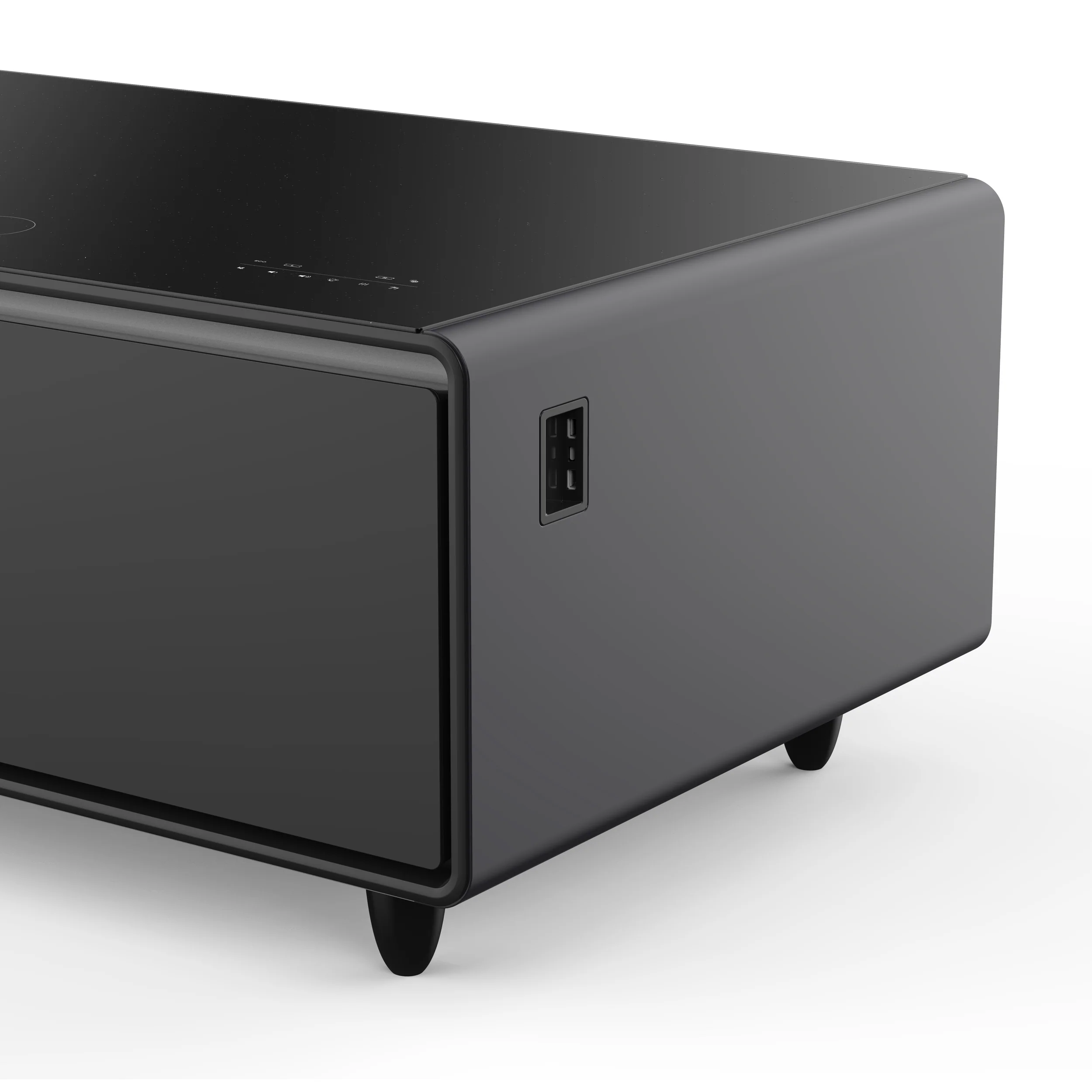 Forno Evoluto Tavolo 51-Inch Black Smart Coffee Table – Dual Refrigerator Drawers, Bluetooth 5.0 Audio, Wireless Charging & RGB Ambient Light - Image 8