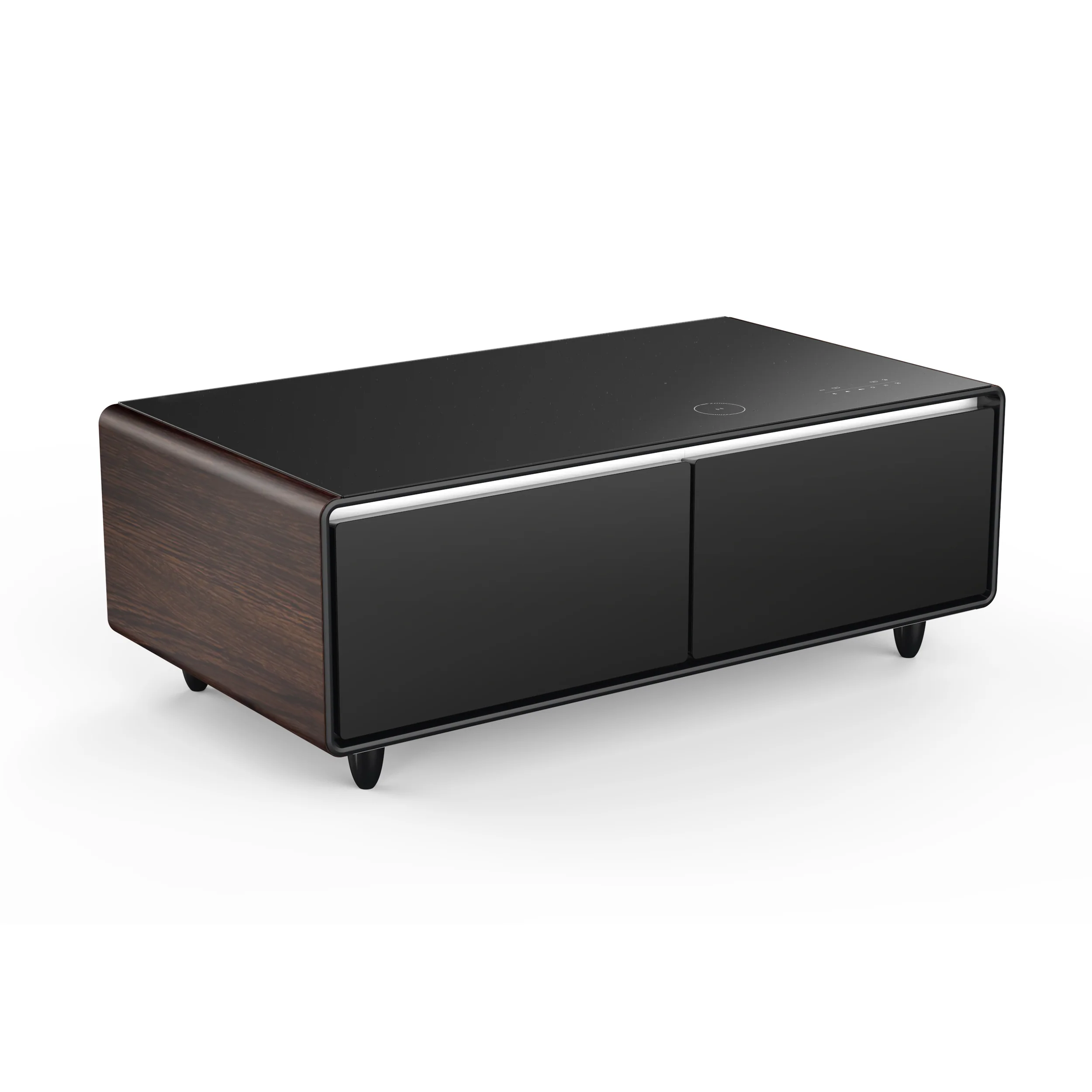 Forno Evoluto Tavolo 51-Inch Smart Coffee Table with Wood-Accent Sides – Dual Cooling Zones, Wireless Charging Pad & Built-In Bluetooth Speakers - Image 3