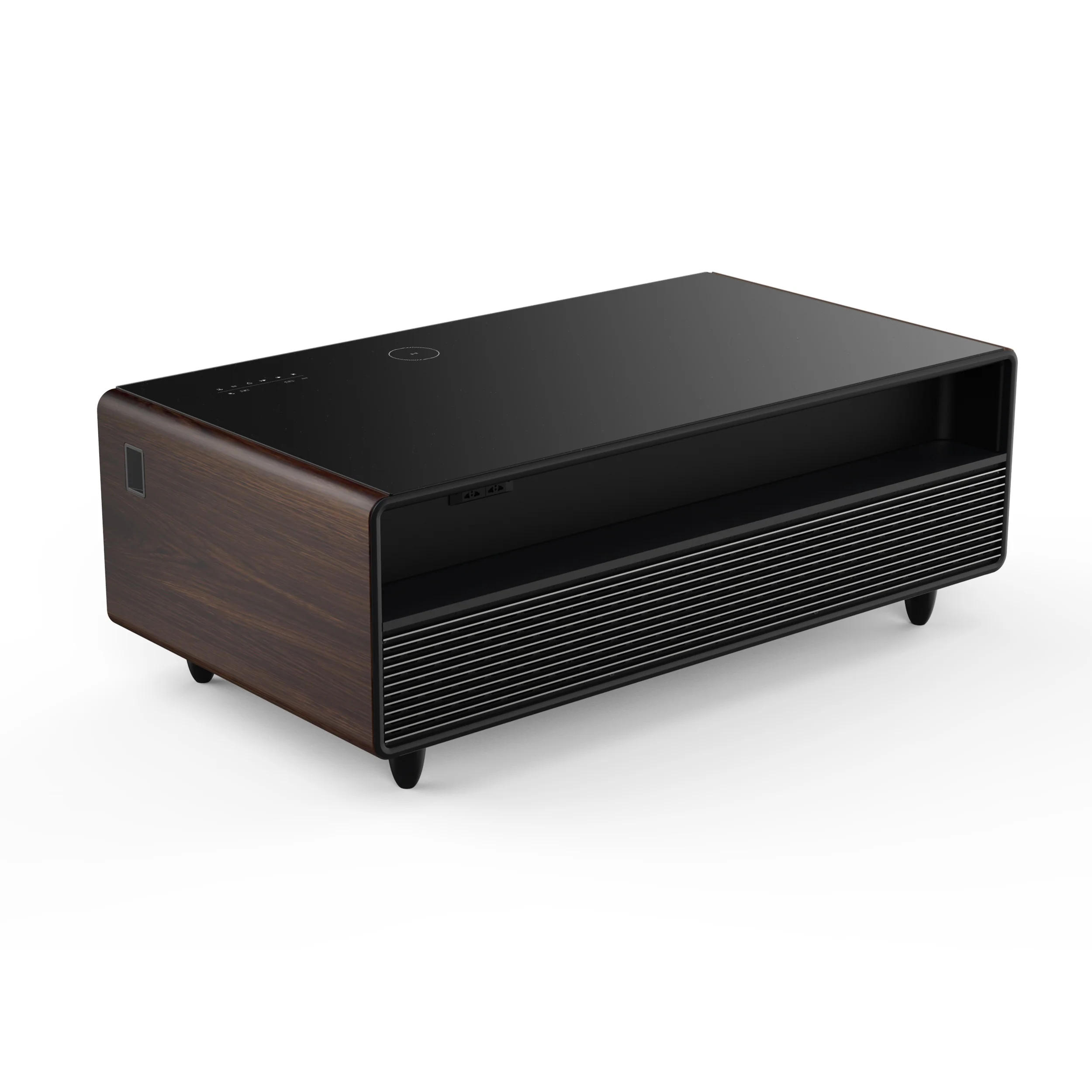 Forno Evoluto Tavolo 51-Inch Smart Coffee Table with Wood-Accent Sides – Dual Cooling Zones, Wireless Charging Pad & Built-In Bluetooth Speakers - Image 5