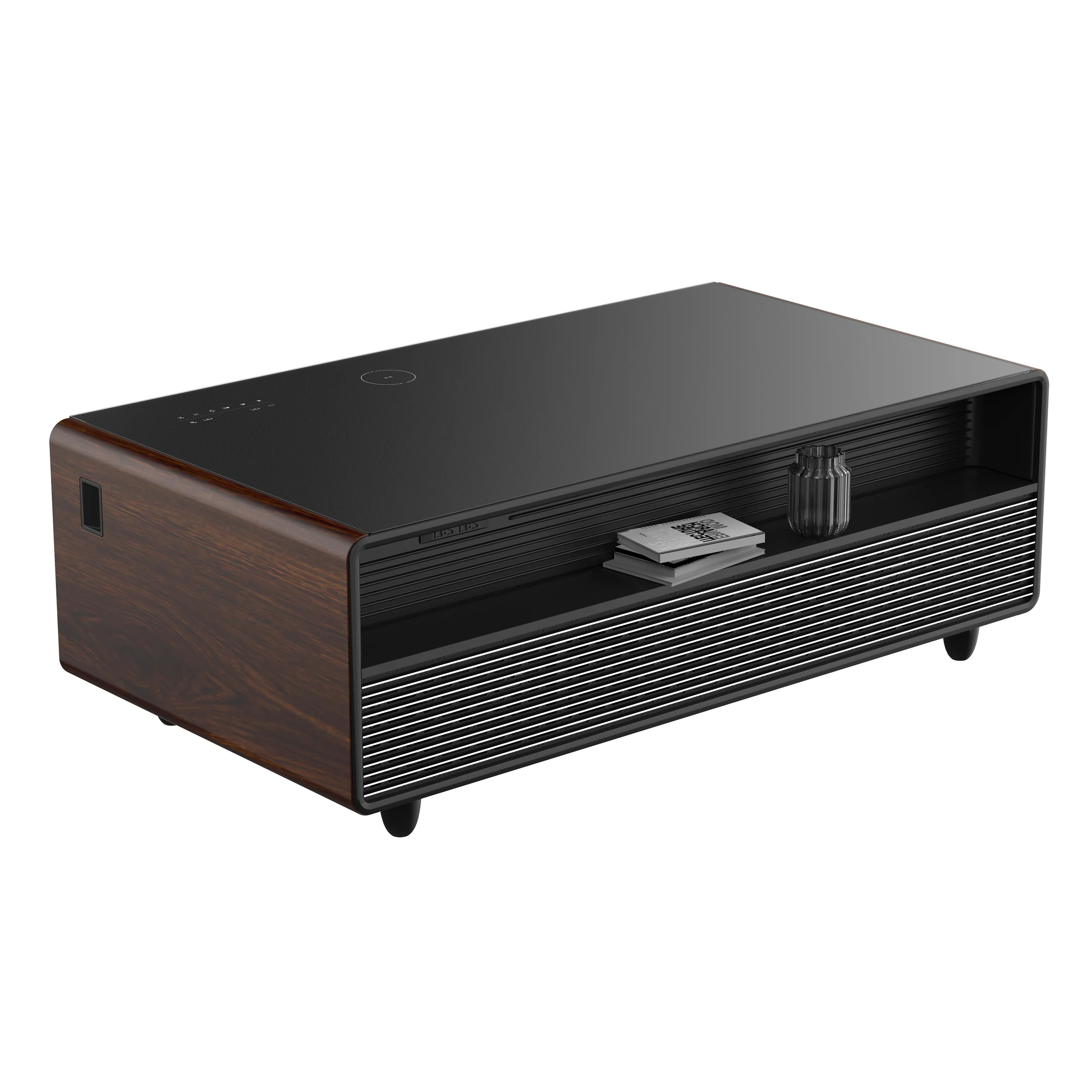 Forno Evoluto Tavolo 51-Inch Smart Coffee Table with Wood-Accent Sides – Dual Cooling Zones, Wireless Charging Pad & Built-In Bluetooth Speakers - Image 9