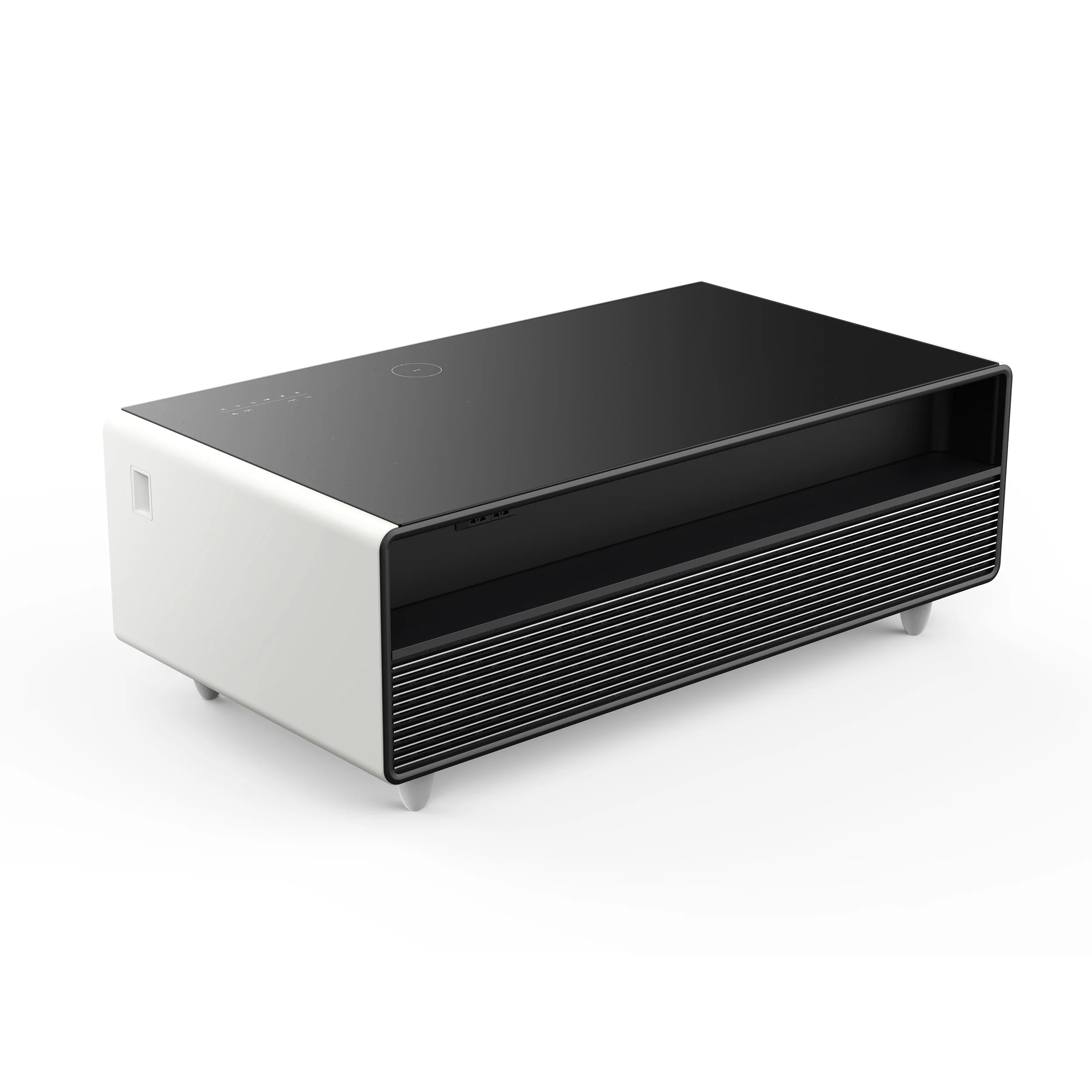 Forno Evoluto Tavolo 51-Inch White Smart Coffee Table – Dual Refrigerator Drawers, Bluetooth 5.0 Audio, Wireless Charging & RGB Ambient Light - Image 11