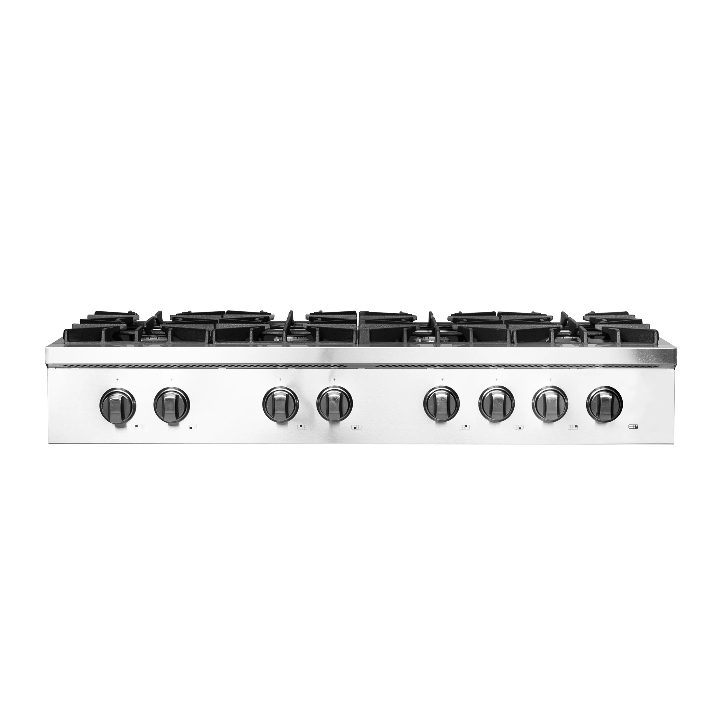 Forno Cossato Alta Qualita 48-Inch Pro-Style Gas Rangetop, Stainless Steel, 8 Sealed Burners, 107,000 BTU Total Output, Continuous Cast Iron Grates - Image 3