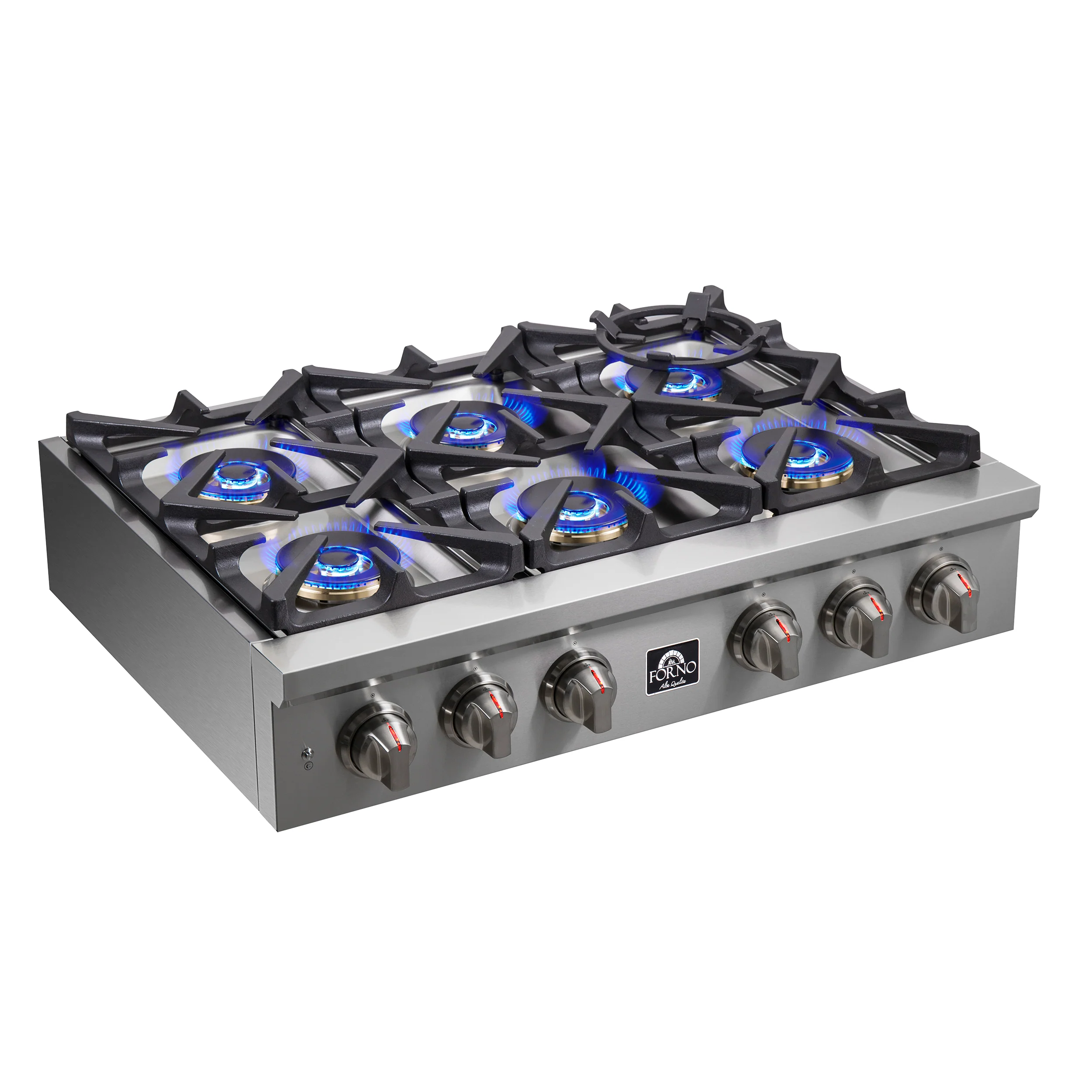Forno Spezia Alta Qualita 36-Inch Pro-Style Gas Rangetop, Stainless Steel, 6 Sealed Burners, Continuous Cast Iron Grates, High Heat Output - Image 9