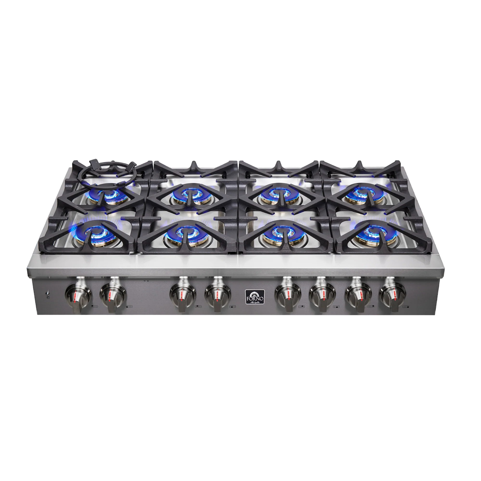 Forno Spezia Alta Qualita 48-Inch Pro-Style Gas Rangetop, Stainless Steel, 8 Sealed Burners, Continuous Cast Iron Grates, High Heat Output - Image 8