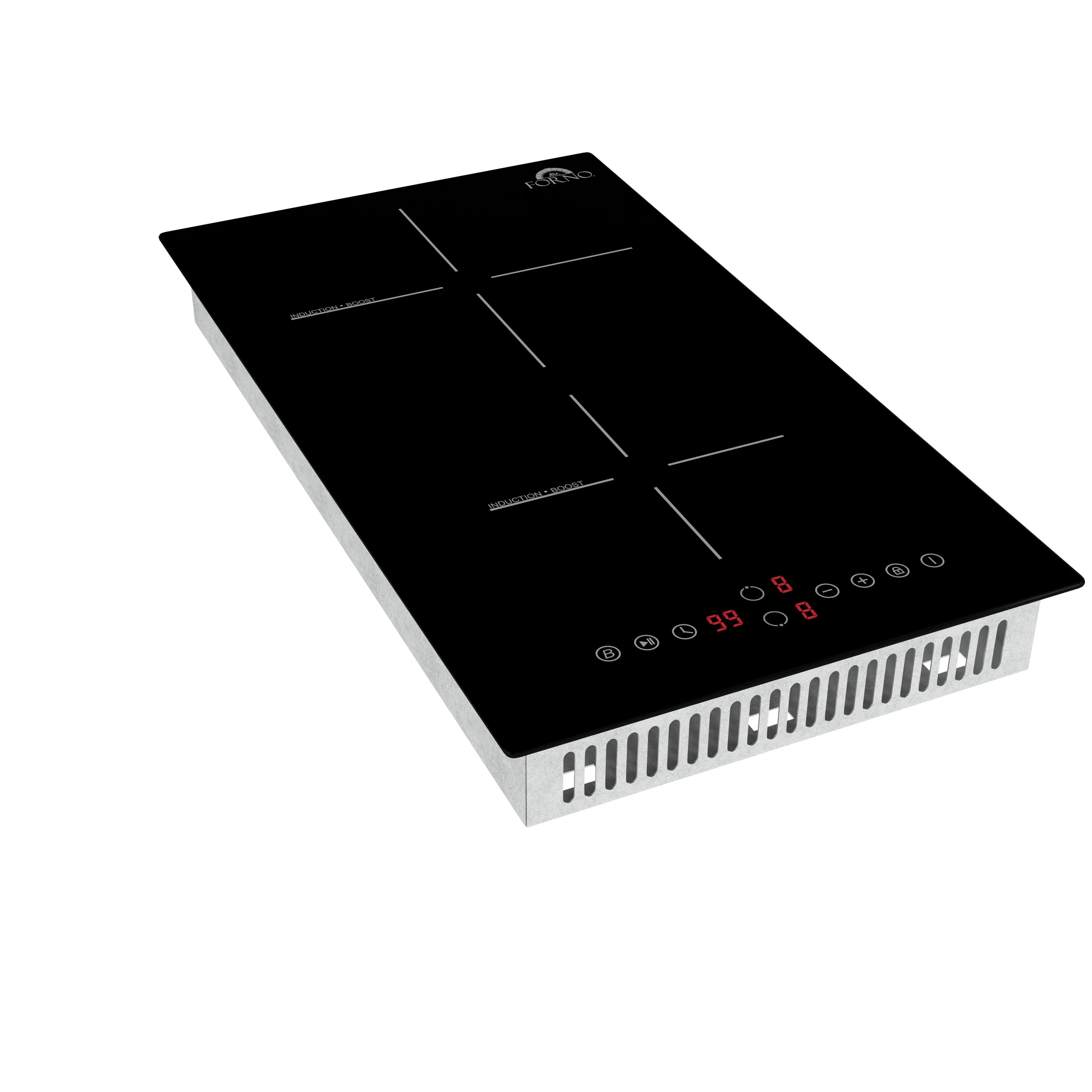 Forno Parco 12-Inch Induction Cooktop, 2 Zones, 3,600W Total Power, Touch Control, 9 Power Levels, Booster Function - Image 3