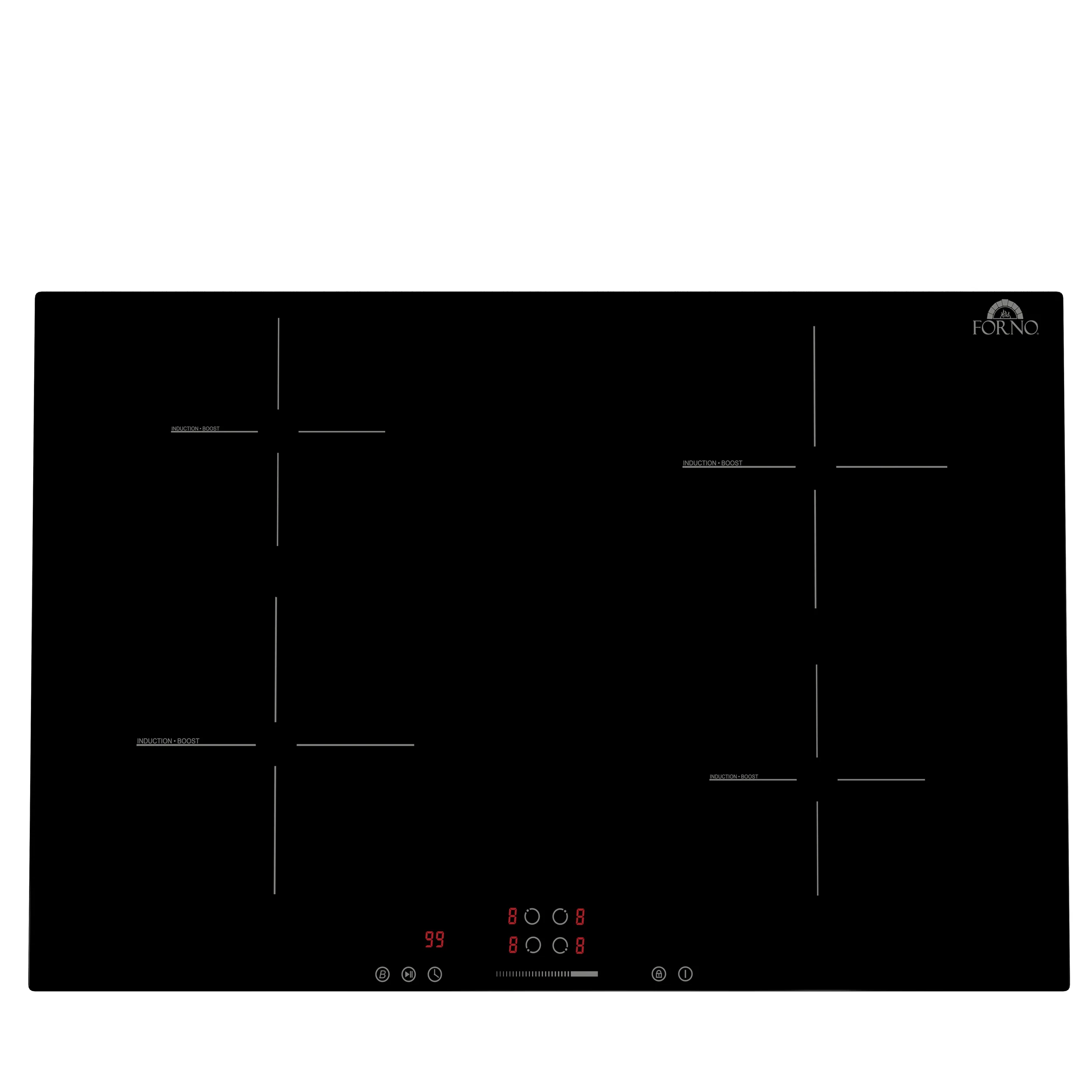 Forno Parco 30-Inch Induction Cooktop, 4 Zones, 7,200W Total Power, Touch Control, 9 Power Levels, Booster Function - Image 4