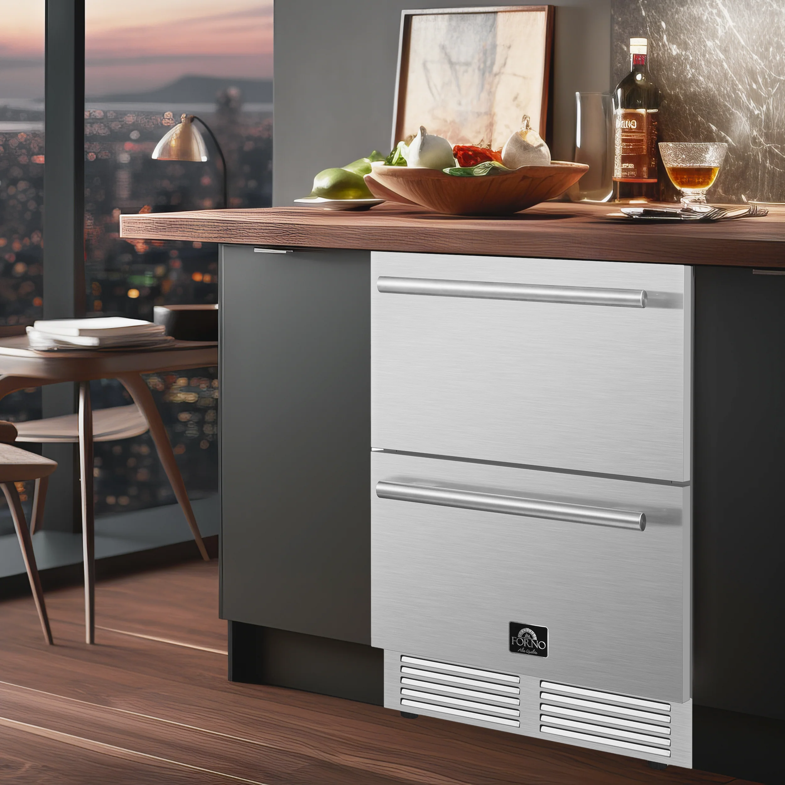 Forno Como 24-Inch Indoor Outdoor Drawer Refrigerator, 4.87 cu.ft, Stainless Steel Interior, Adjustable Shelves, LED Lighting - Image 11