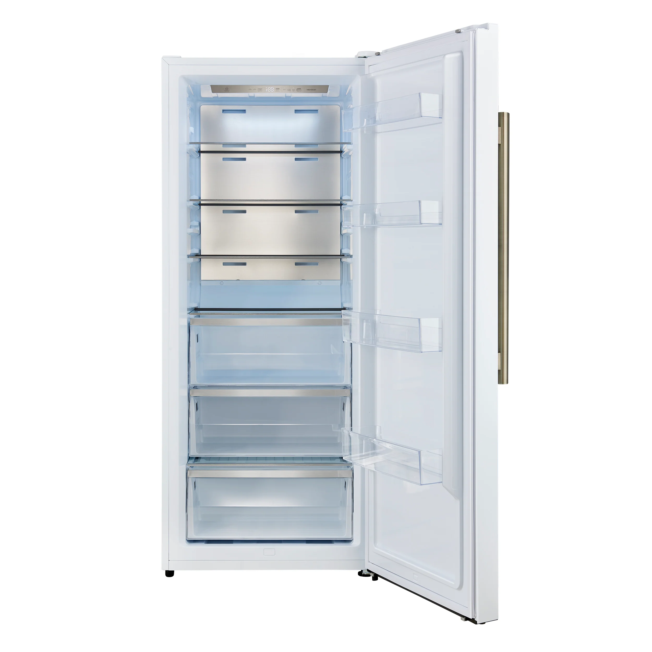 Forno Maderno 28-Inch Convertible Freezer/Refrigerator in White with Antique Brass Handle, 13.6 cu.ft. Right Swing - Image 2