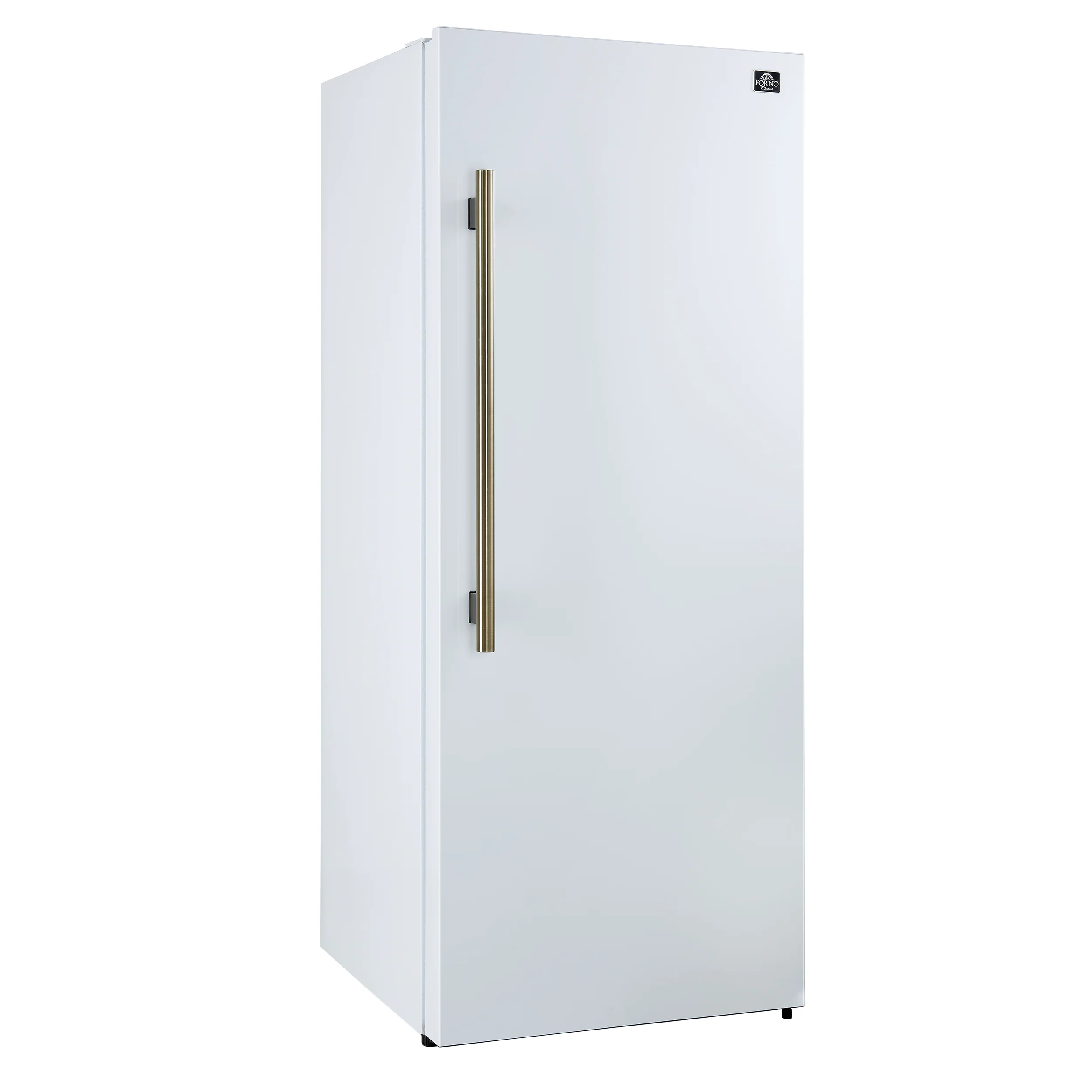 Forno Maderno 28-Inch Convertible Freezer/Refrigerator in White with Antique Brass Handle, 13.6 cu.ft. Right Swing - Image 4