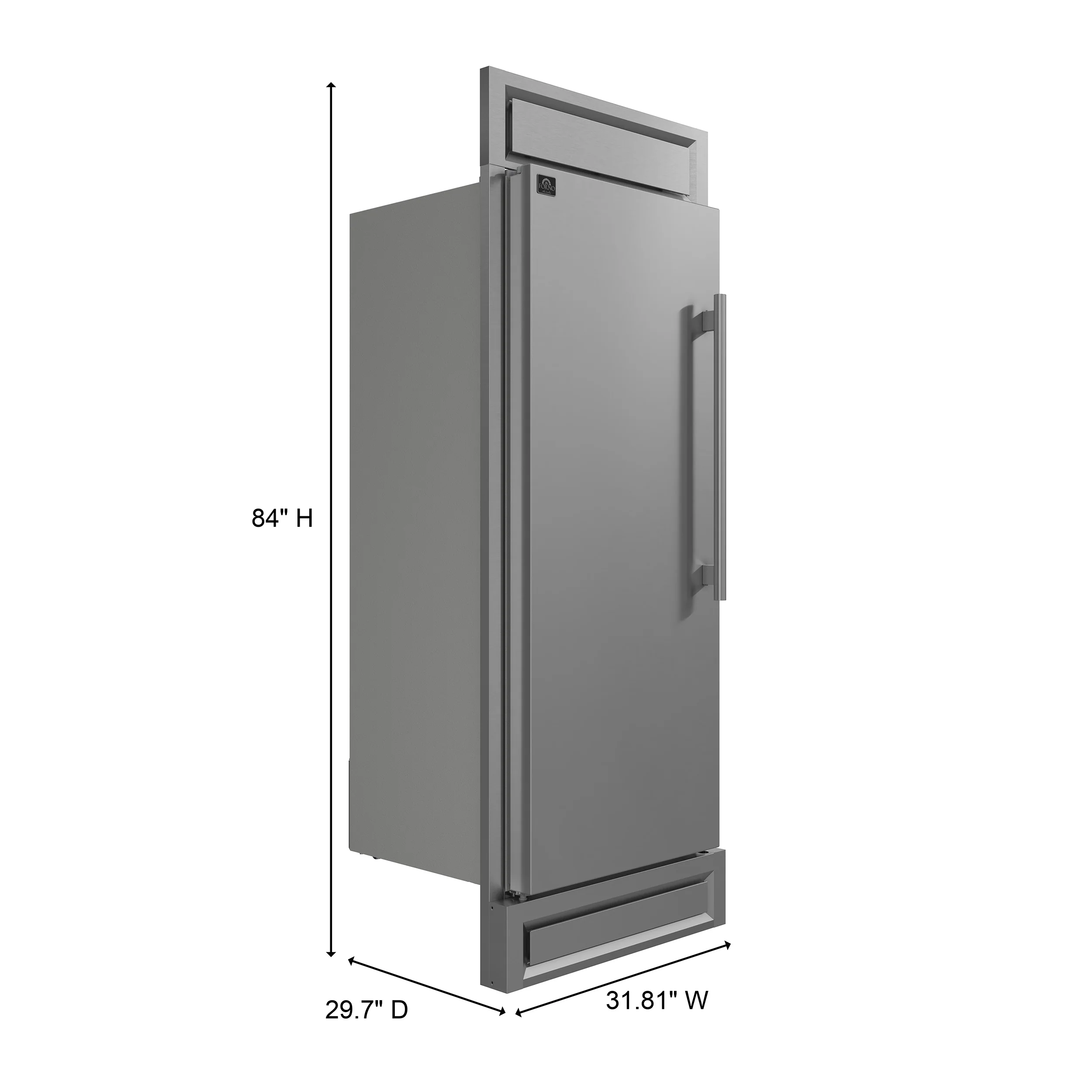 Forno Maderno 28-Inch Built-In Convertible Refrigerator, 13.6 cu.ft, Left Swing, Decorative Grill, ENERGY STAR Certified - Image 2