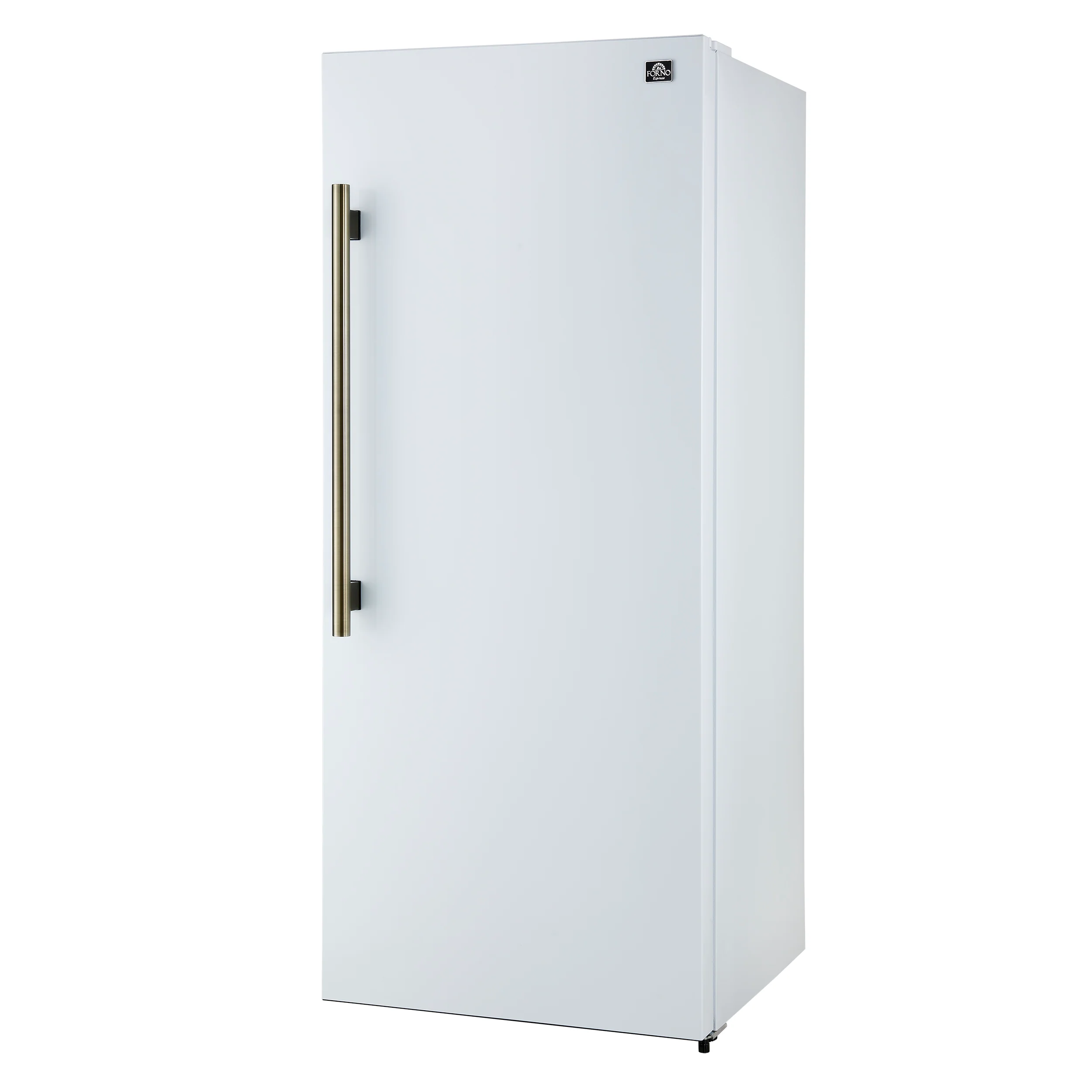 Forno Maderno 28-Inch Built-In Convertible Refrigerator in White with Antique Brass Handle, 13.6 cu.ft. Right Swing with Decorative Grill - 32-Inch Wide - Image 4