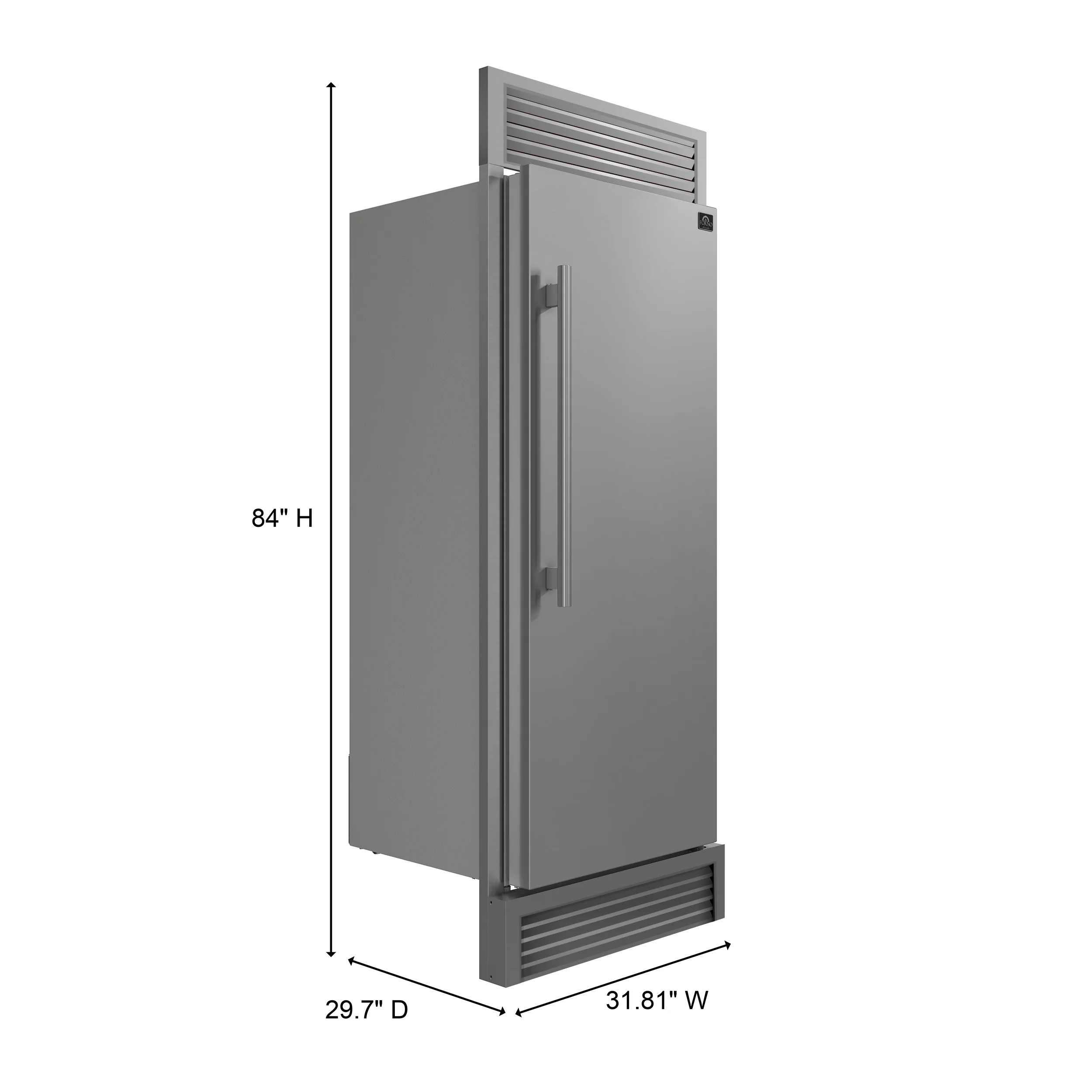 Forno Maderno 28-Inch Built-In Convertible Refrigerator, 13.6 cu.ft, Right Swing, Decorative Grill, ENERGY STAR Certified - Image 4