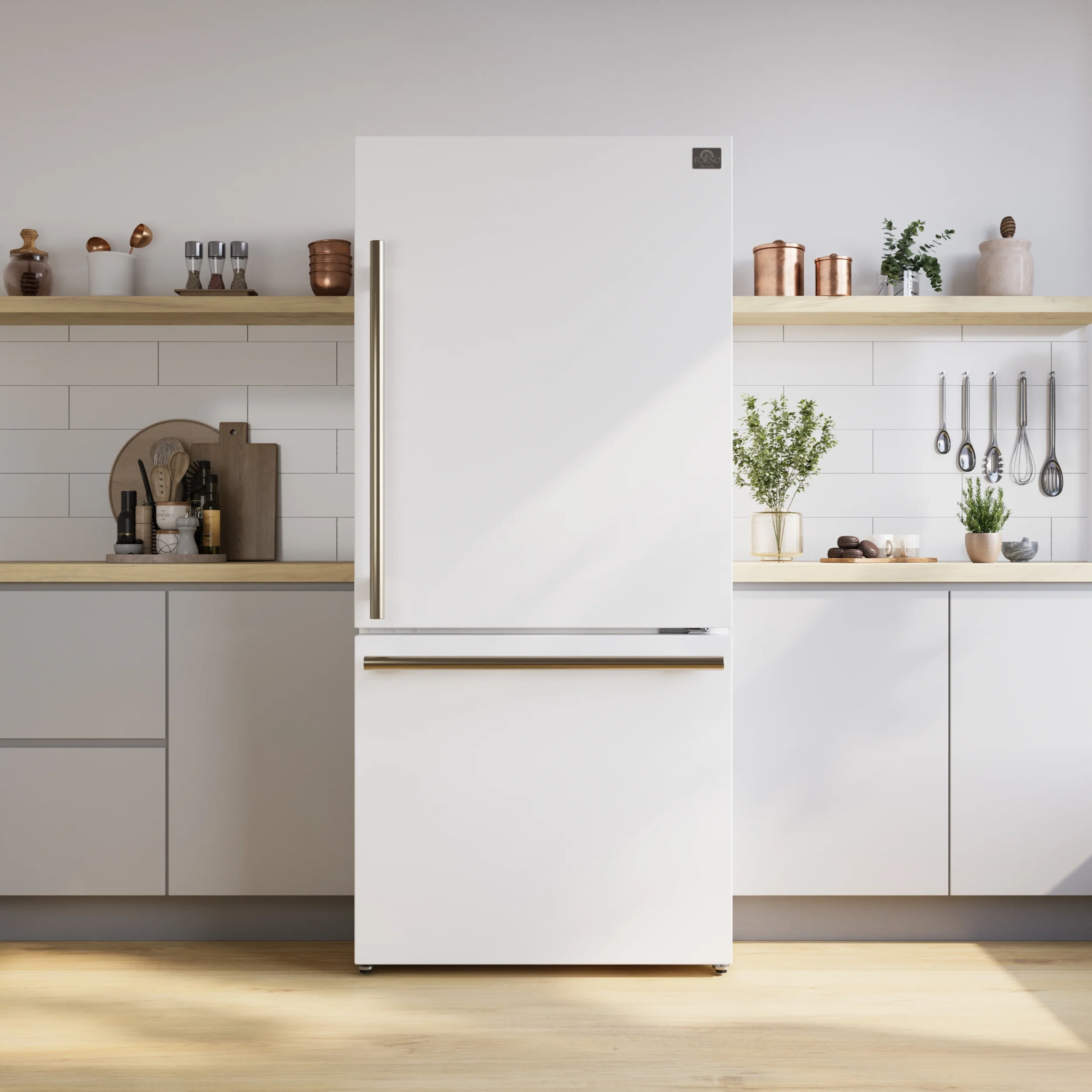 Forno Milano Espresso 31-Inch Bottom Freezer Refrigerator, White, 17.2 cu.ft Capacity, Energy Efficient - Image 20