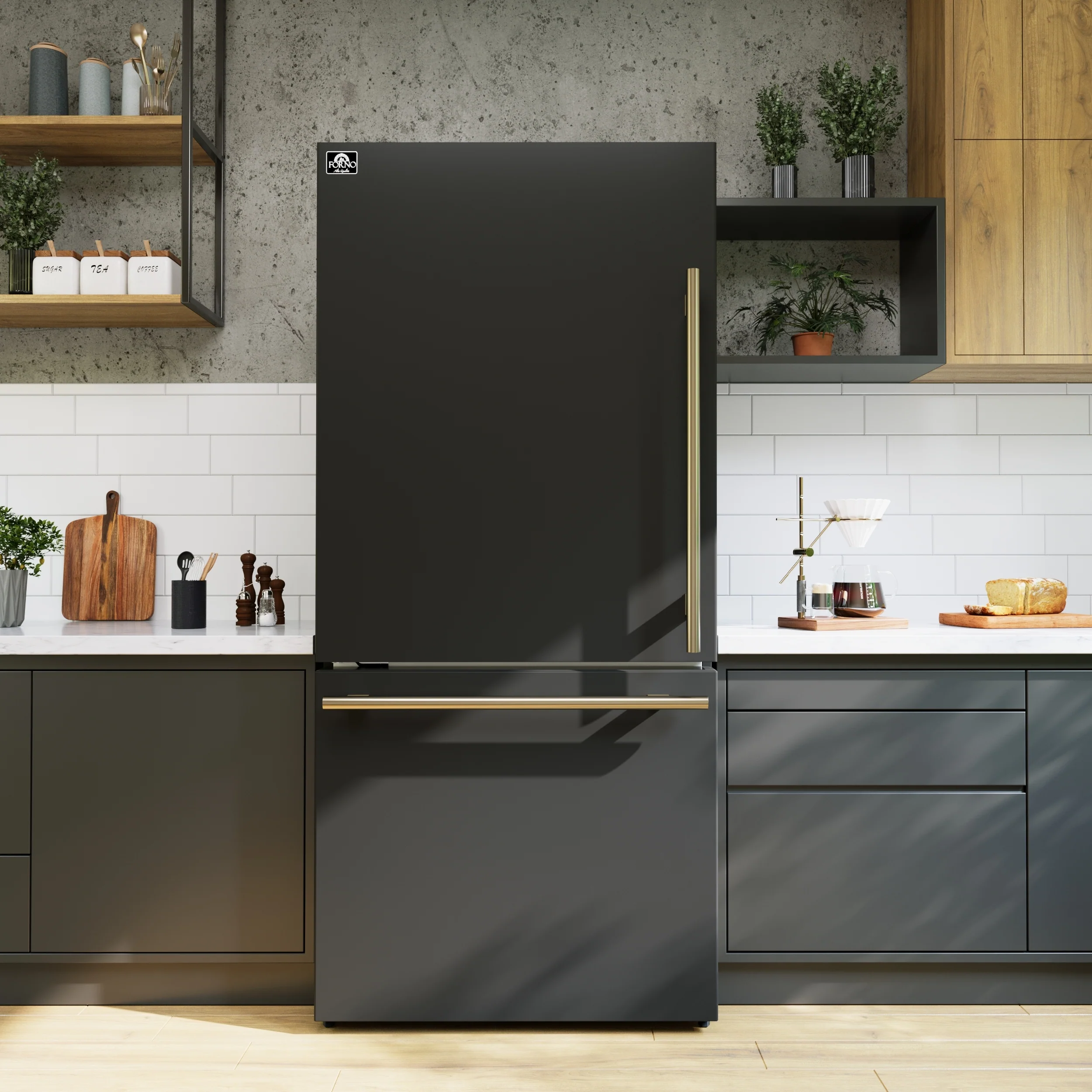 Forno Milano Espresso 31-Inch Black Bottom Freezer Refrigerator, 17.2 Cu. Ft., Energy-Efficient, No Frost, Built-In Ice Maker - Image 18