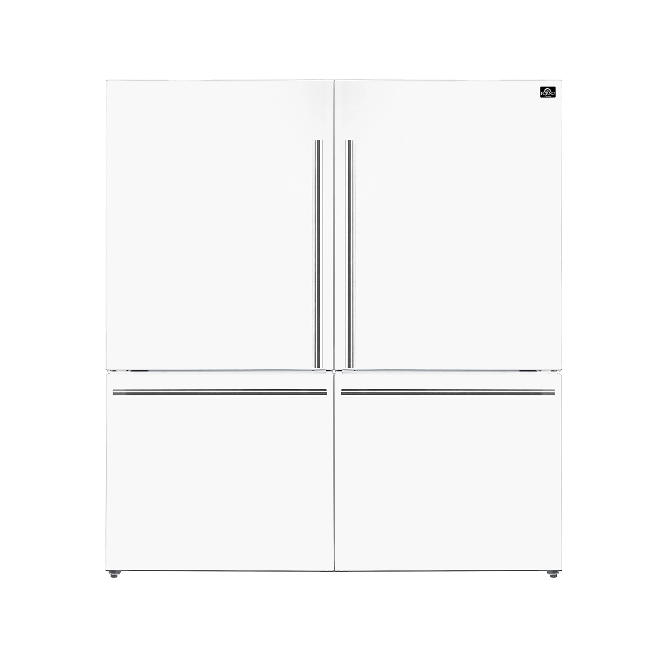 Forno Milano 2-Piece 62-Inch Freestanding Dual Bottom Freezer Refrigerator, White – 34.4 cu.ft, Touch Control, Ice Maker - Image 2