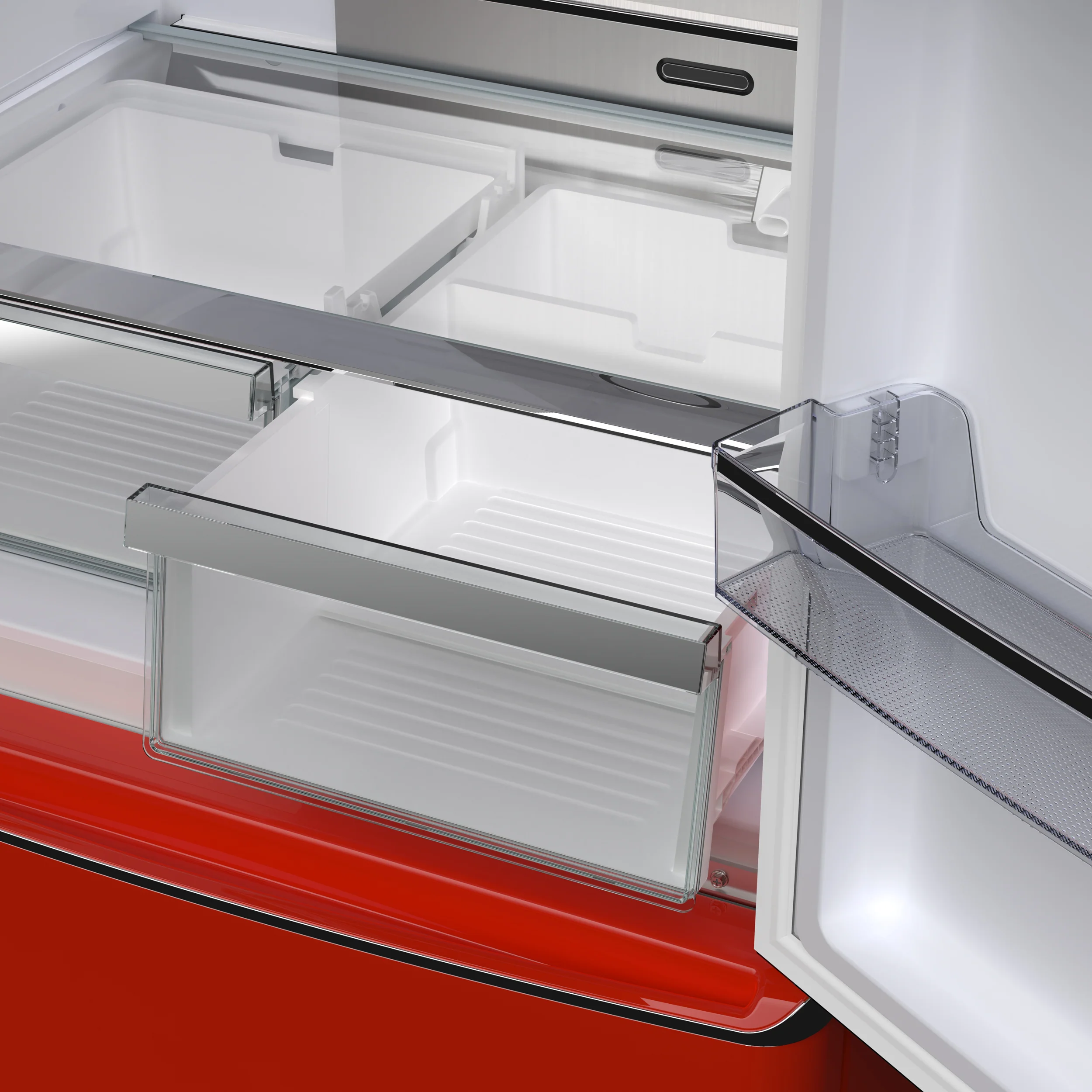 Forno Luigi 33-Inch French Door Refrigerator, 18 cu.ft, Red Finish, Handle-Free Design, ENERGY STAR Certified - Image 5