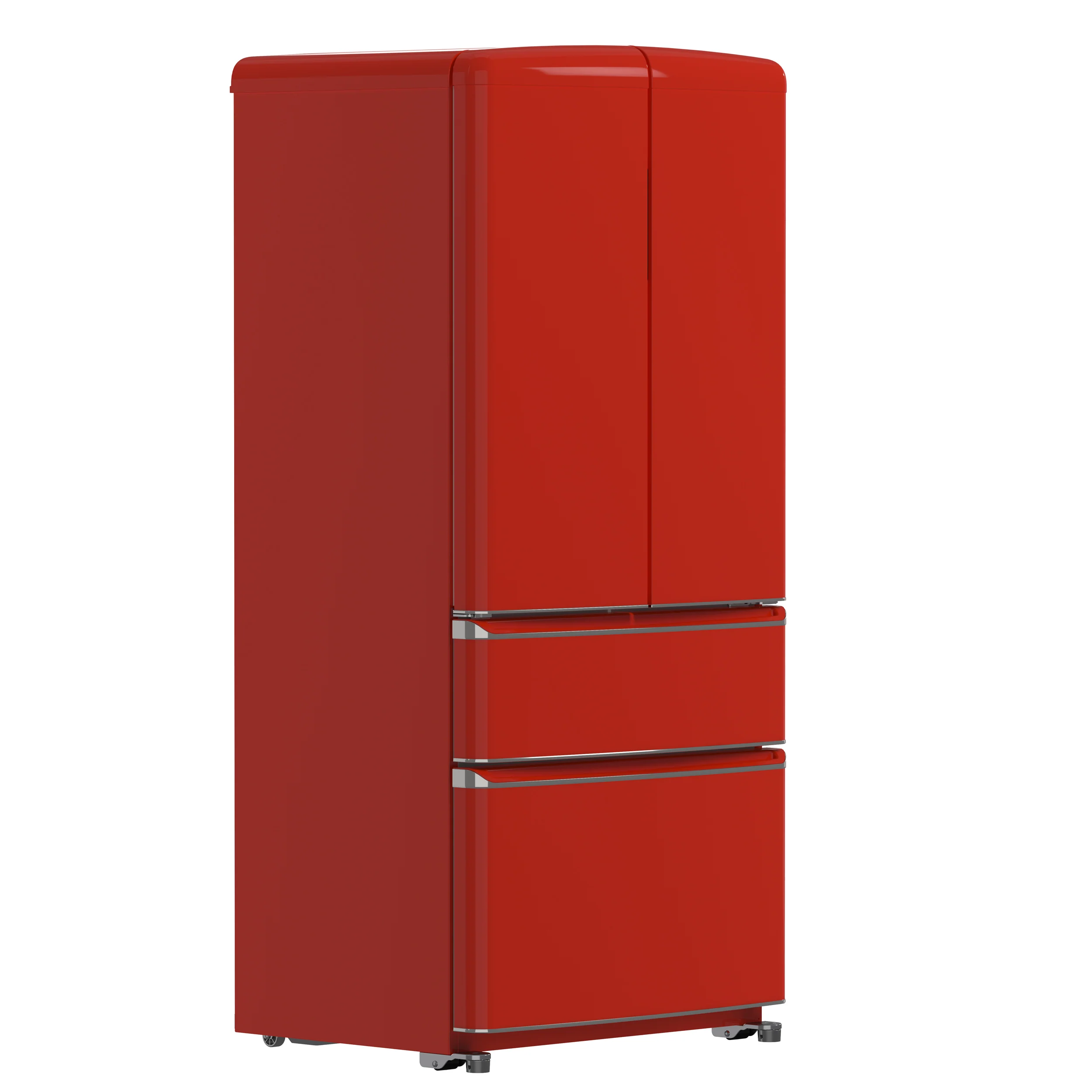 Forno Luigi 33-Inch French Door Refrigerator, 18 cu.ft, Red Finish, Handle-Free Design, ENERGY STAR Certified - Image 8