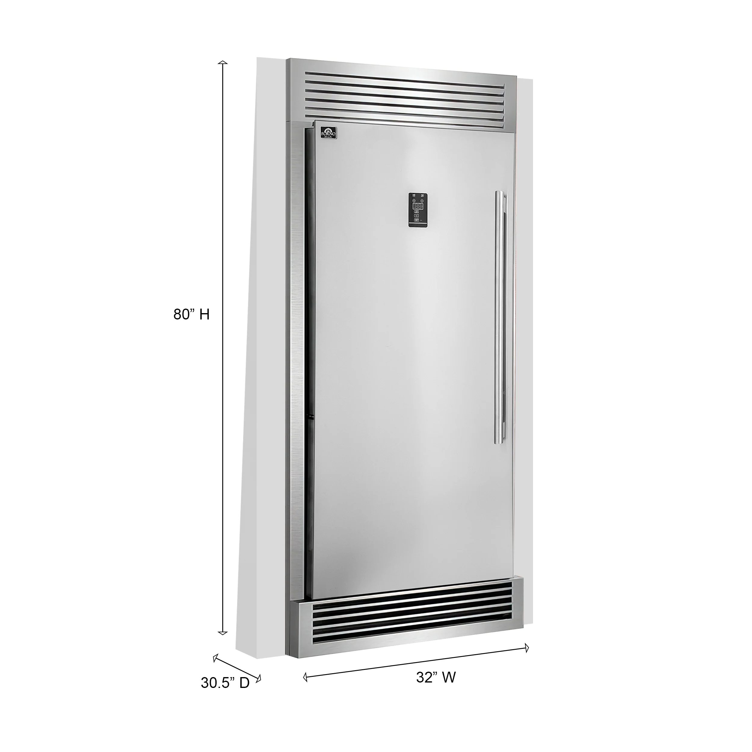 Forno Rizzuto 28-Inch Upright Convertible Freezer, 32-Inch Wide, Left Swing, Decorative Grill, ENERGY STAR Certified - Image 3