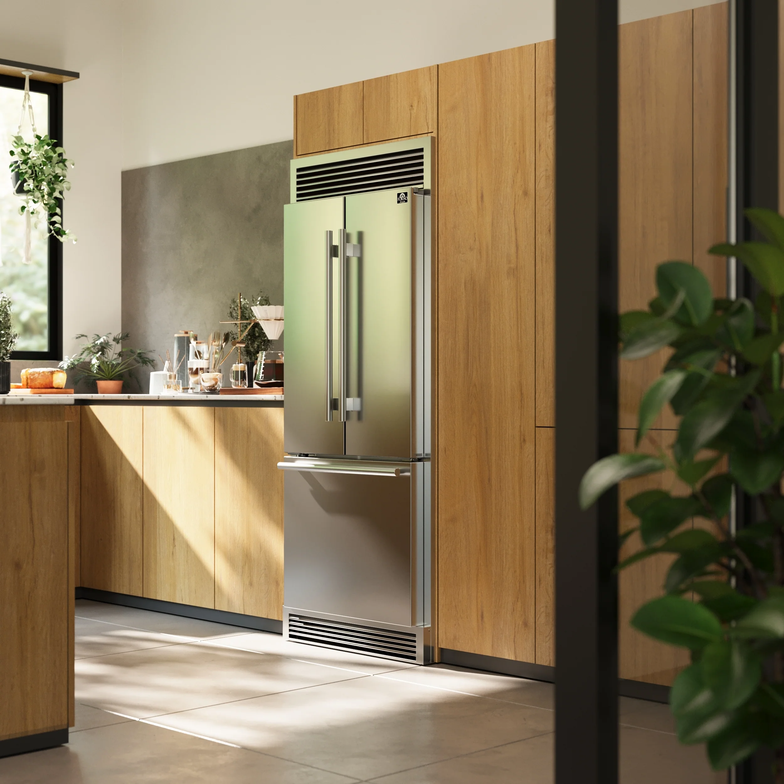 Forno Gallipoli 30-Inch French Door Refrigerator, 17.5 cu.ft Capacity, Decorative Grill, 34-Inch Width, Stainless Steel, No Frost Technology, Energy Efficient - Image 17