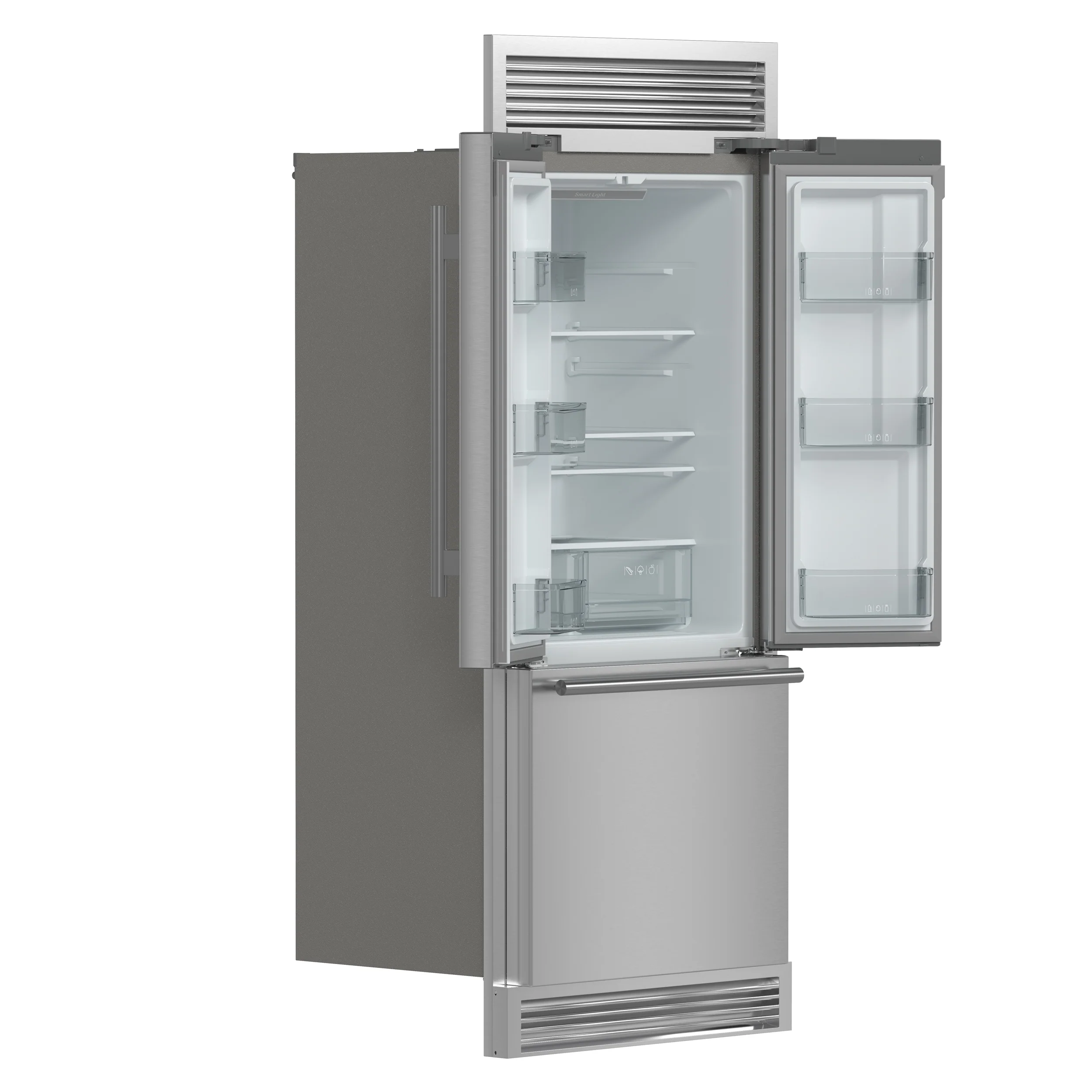 Forno Gallipoli 30-Inch French Door Refrigerator, 17.5 cu.ft Capacity, Decorative Grill, 34-Inch Width, Stainless Steel, No Frost Technology, Energy Efficient - Image 4
